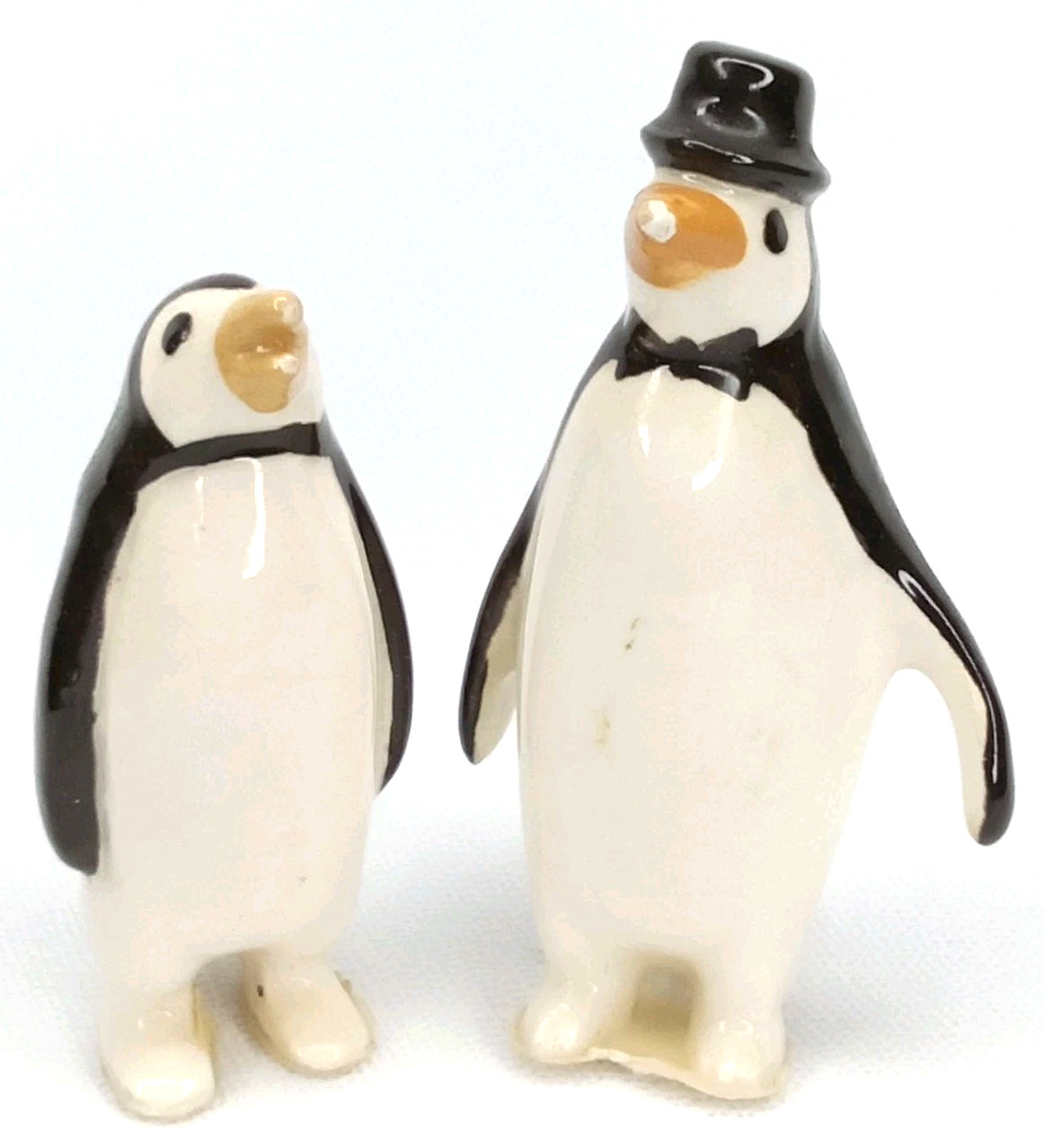 Vintage 1970s Hagen Renaker Emperor Penguin Figurine Set Of 2 Made In USA