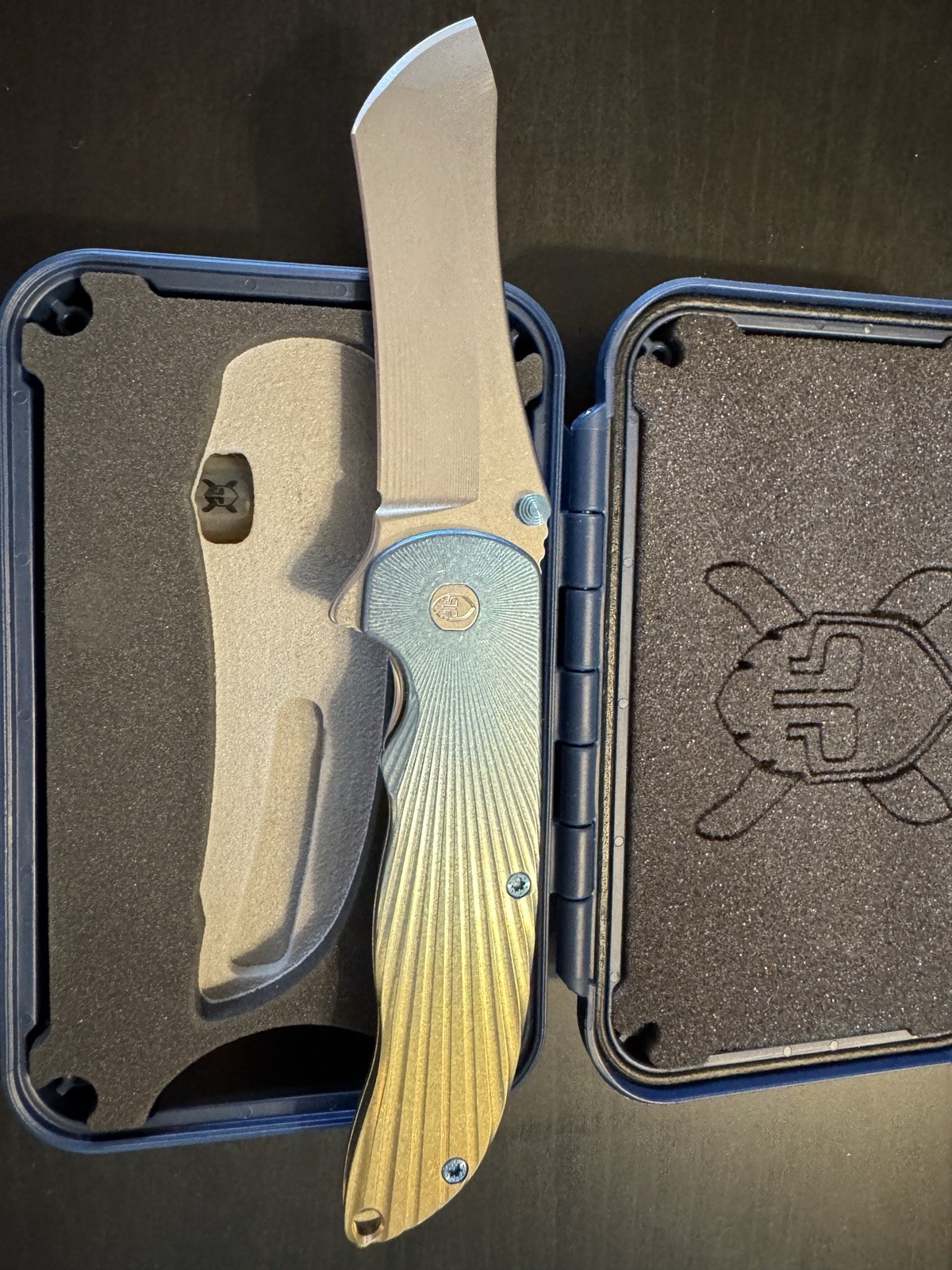 Grimsmo Norseman Starburst  Rose Gold To Light Blue Fade Ice Blue Hardware RWL34