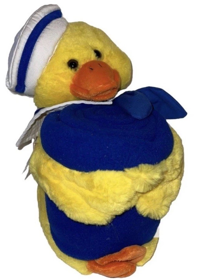 New cute Kohl’s blossoms and blooms duck yellow plush sailor And blanket 