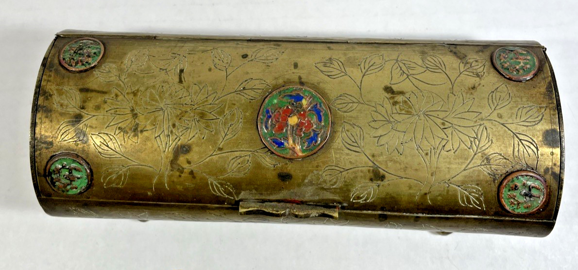Rare Fine Antique Chinese Brass & Cloisonne Box Circa 1900