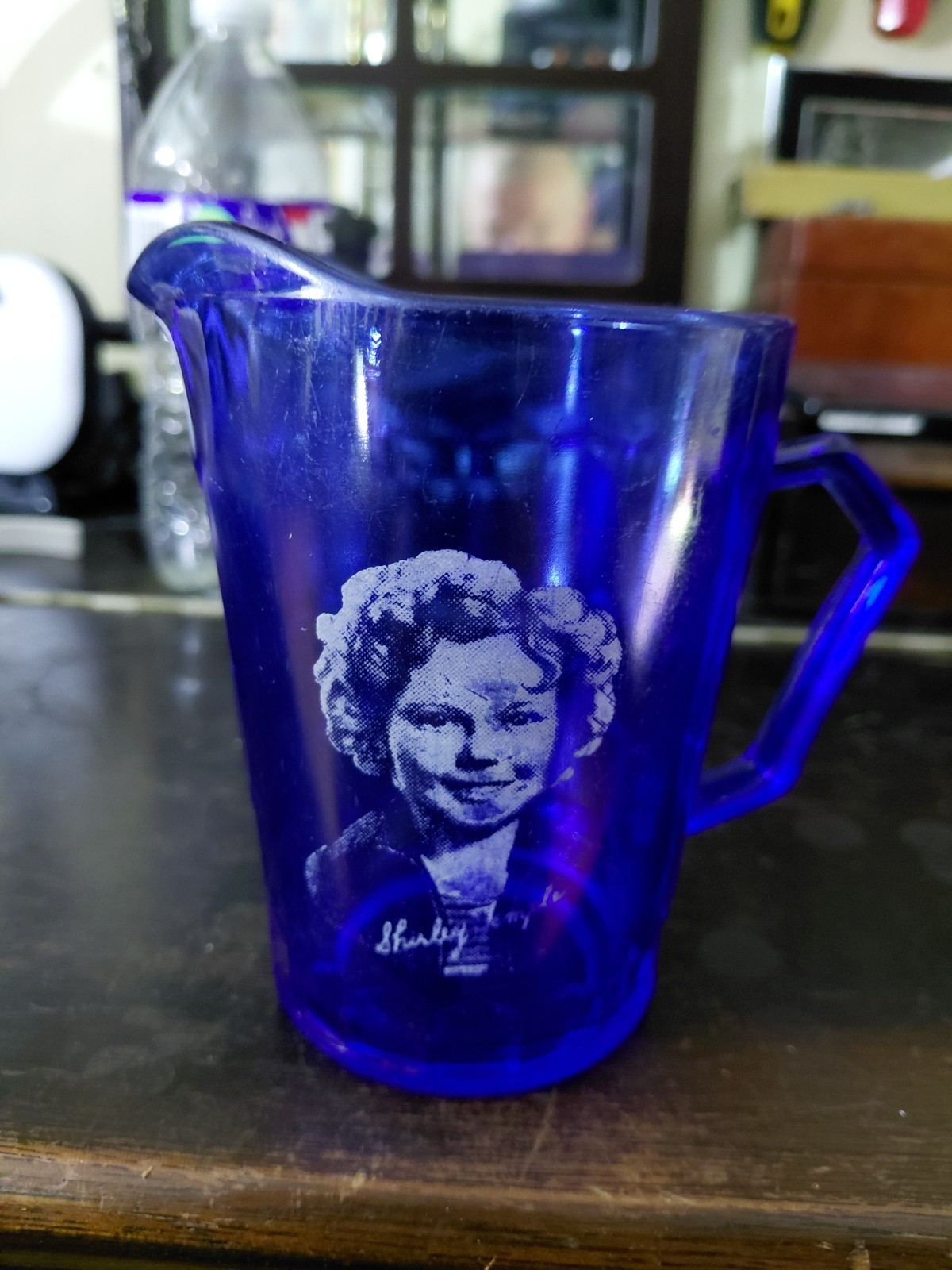 Antique Shirley Temple Blue Mini Pitcher