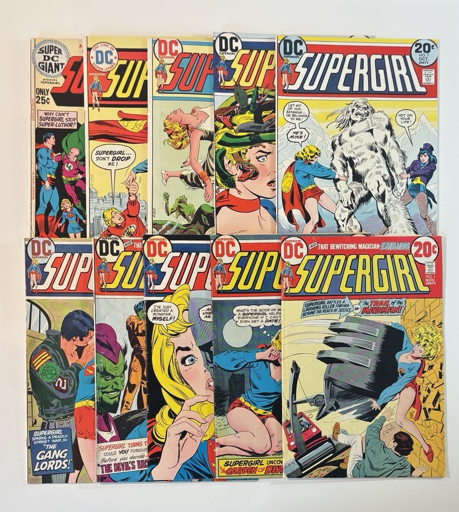 Supergirl #1 3-10 + Super DC Giant S-24 DC Bronze Age 10 Comic Lot