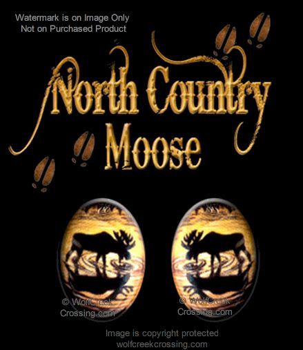 NORTH COUNTRY MOOSE EARRINGS - WILDLIFE ART - STUD POST PIERCE STYLE \'