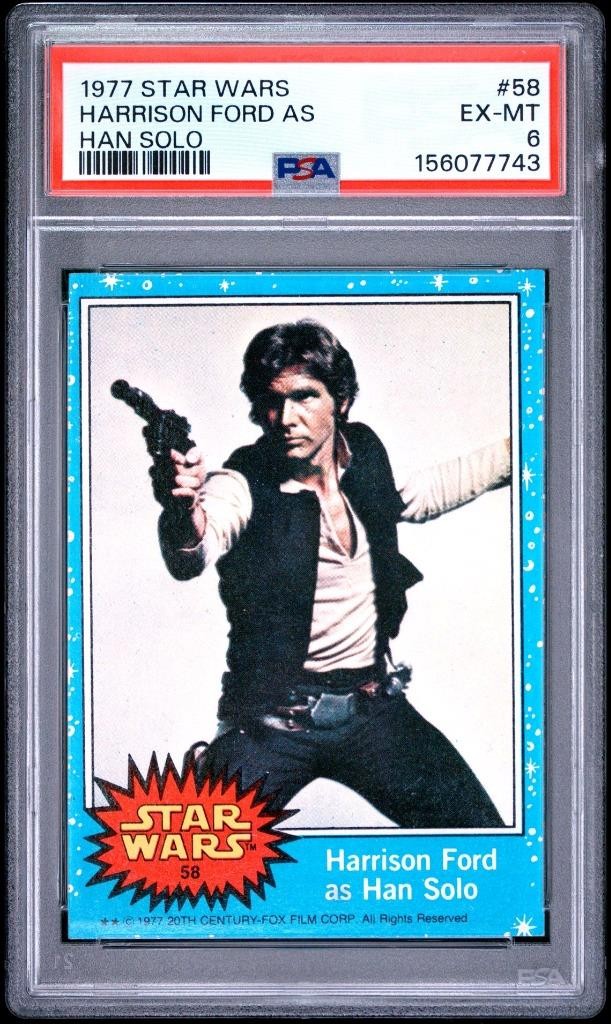 1977 Topps Star Wars Harrison Ford HAN SOLO #58 PSA 6 EX-MT