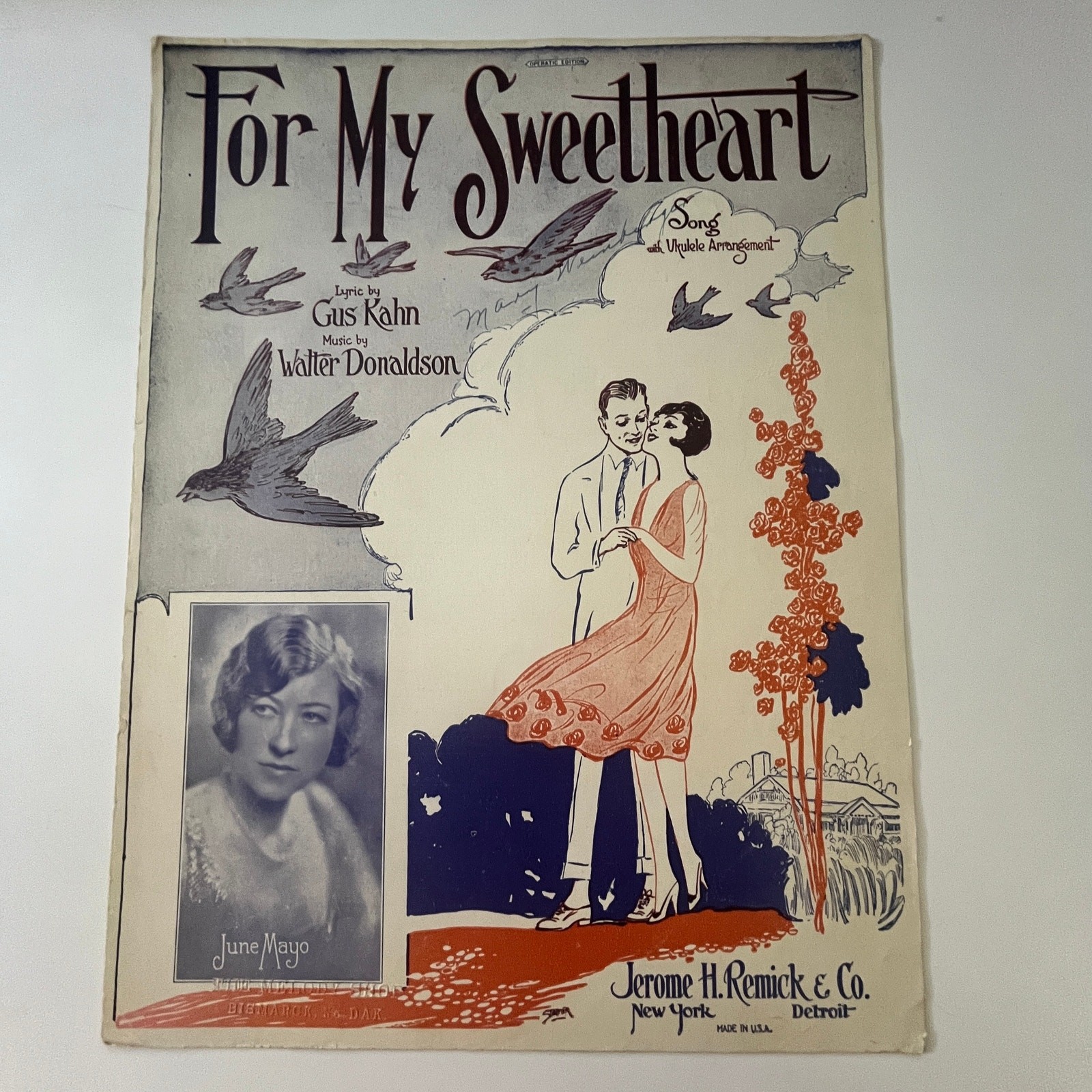 For My Sweetheart Gus Kahn Walter Donaldson 1926 Antique Sheet Music SV30-3 For My Sweetheart Gus Kahn Walter Donaldson 1926 Antique Sheet Music SV30-3
