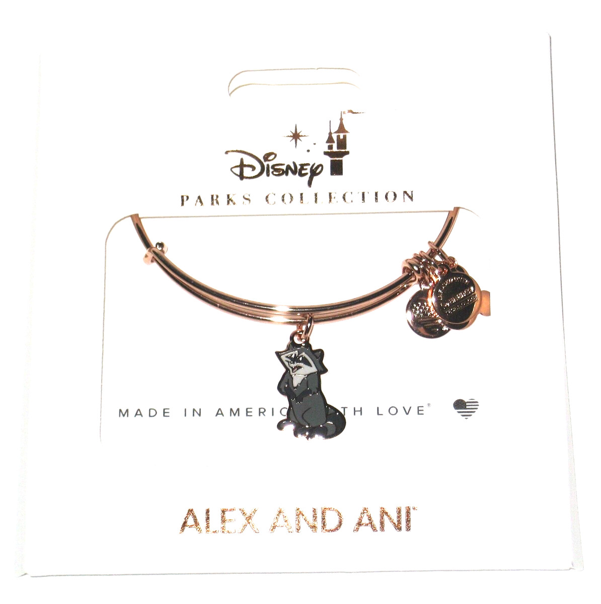 New Disney Park Alex & Ani Bracelet Meeko Raccoon from Pocahontas NEW Rose Gold