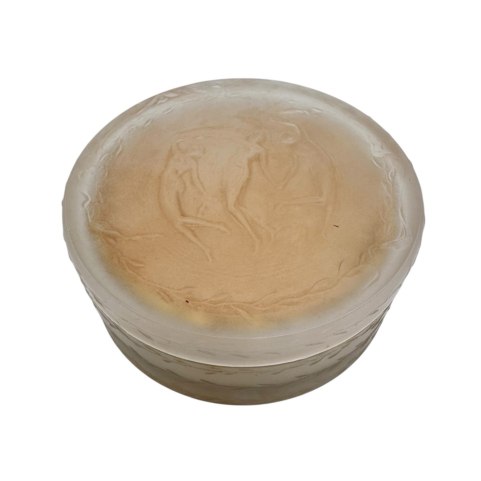 Vintage Lalique France D’Orsay Loose Powder Lidded Jar Pressed Glass Container