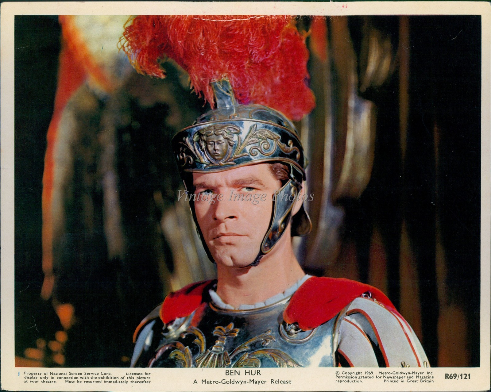 1969 Ben Hur Character Armor Helmet Plume Film Photo 8x10