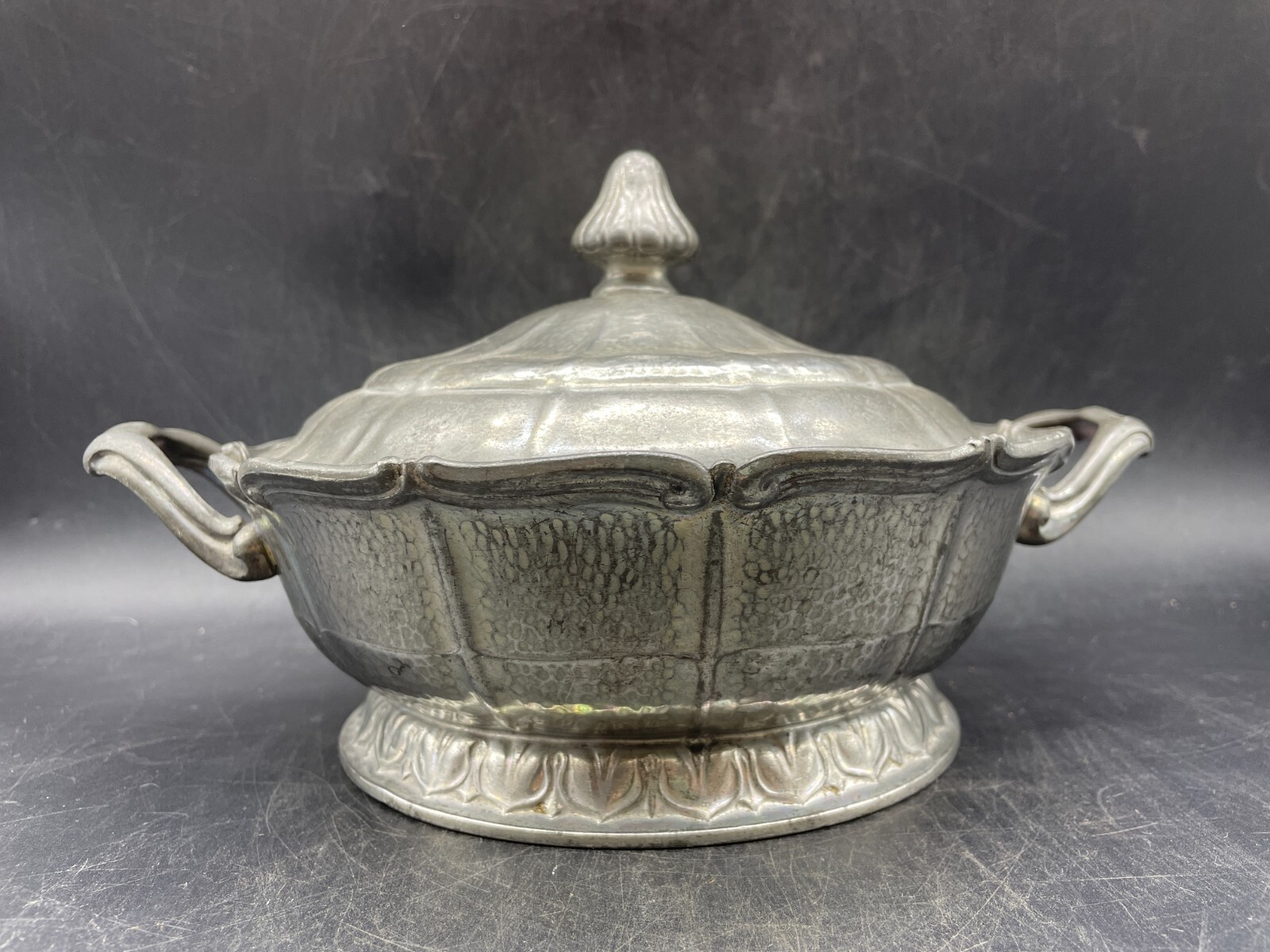 Antique Art Nouveau KAYSERZINN Pewter Lidded soup tureen Marked 4968