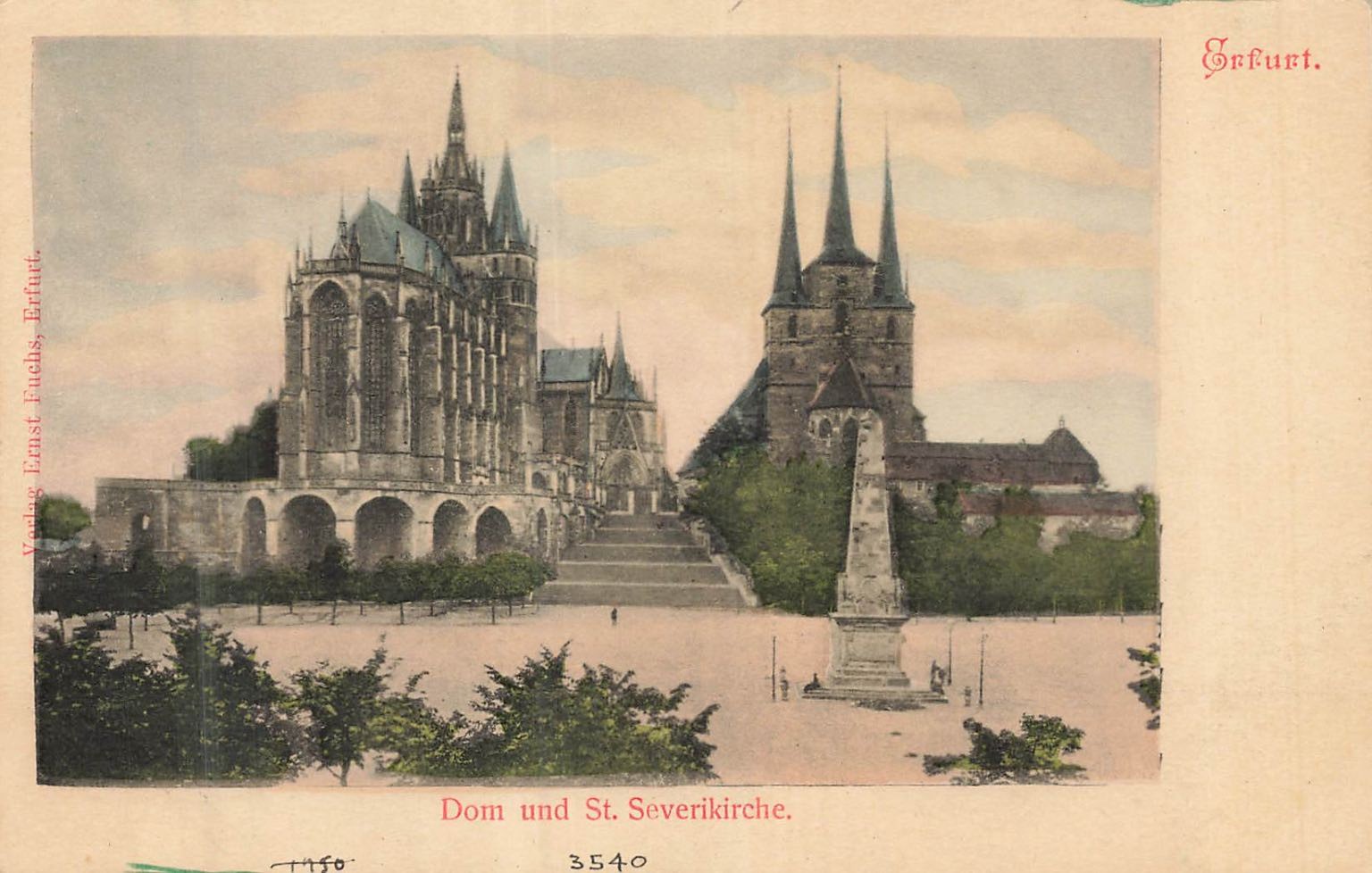 Vintage Erfurt Dom und St. Severikirche Germany Photo Postcard 1907-1915