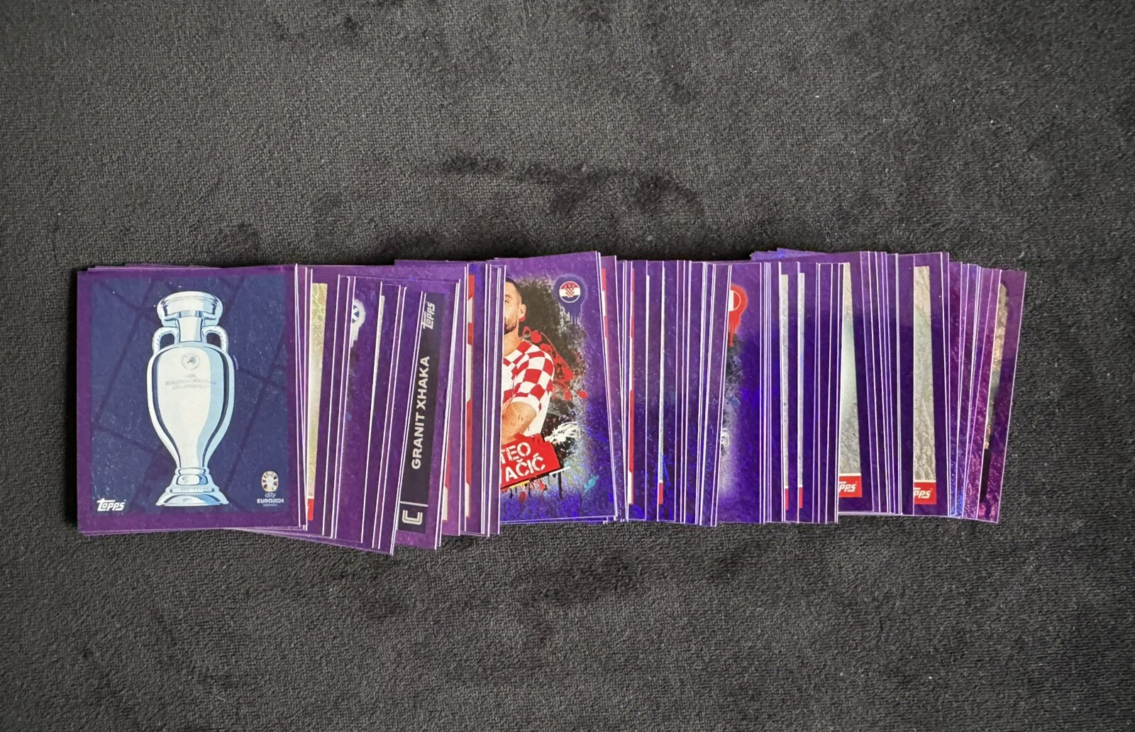 Topps Euro European Championship 2024 Full Set of Purple Stickers Parallel POR2 ESP PTW CRO2 AUT1