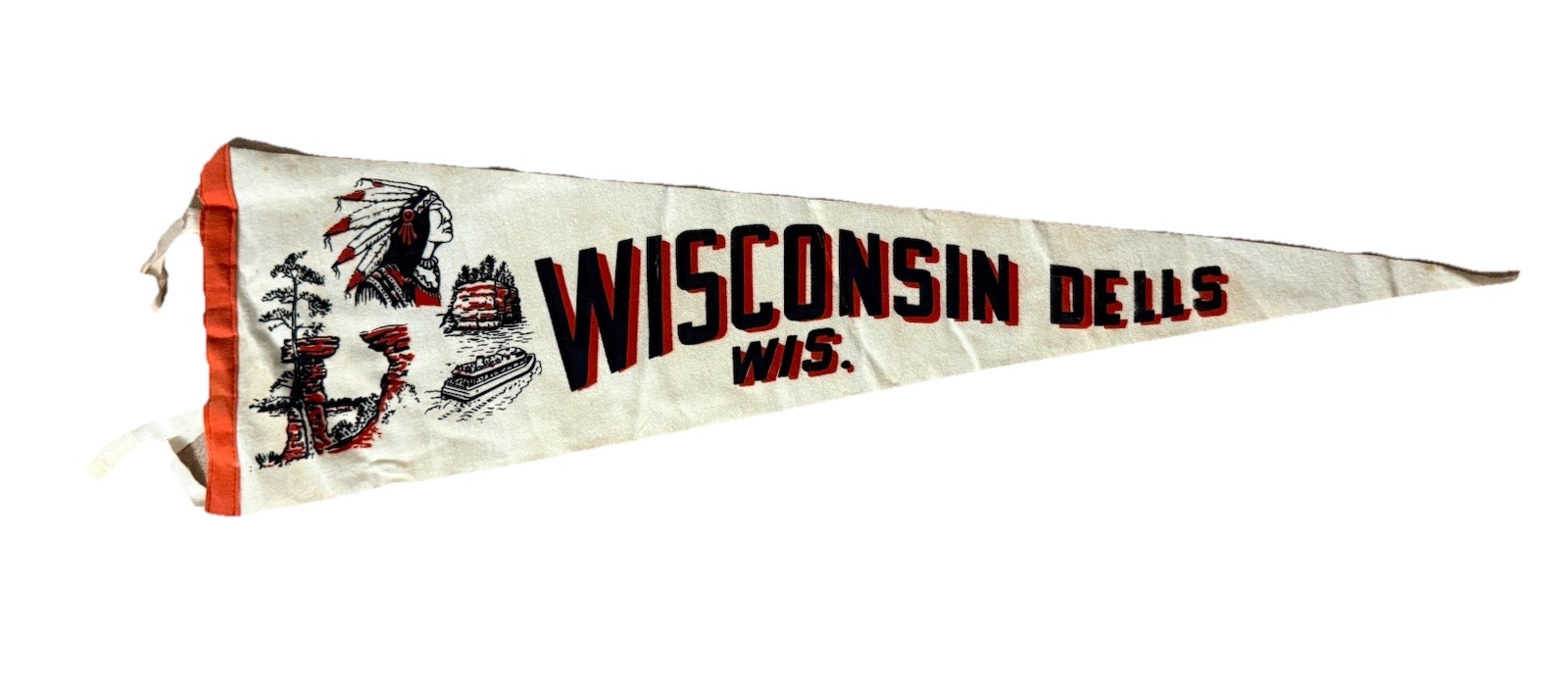 VTG Wisconsin Dells Souvenir Pennant 27\ VTG Wisconsin Dells Souvenir Pennant 27\