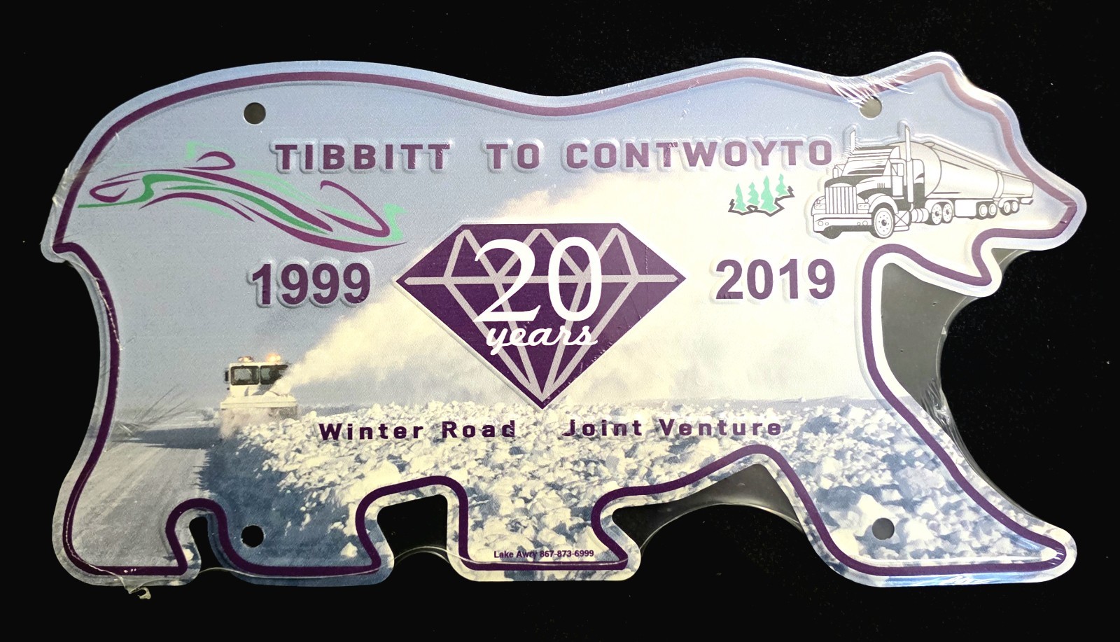 NWT Winter Road 20th Anniversary Polar Bear License Plate Ice Road Truckers