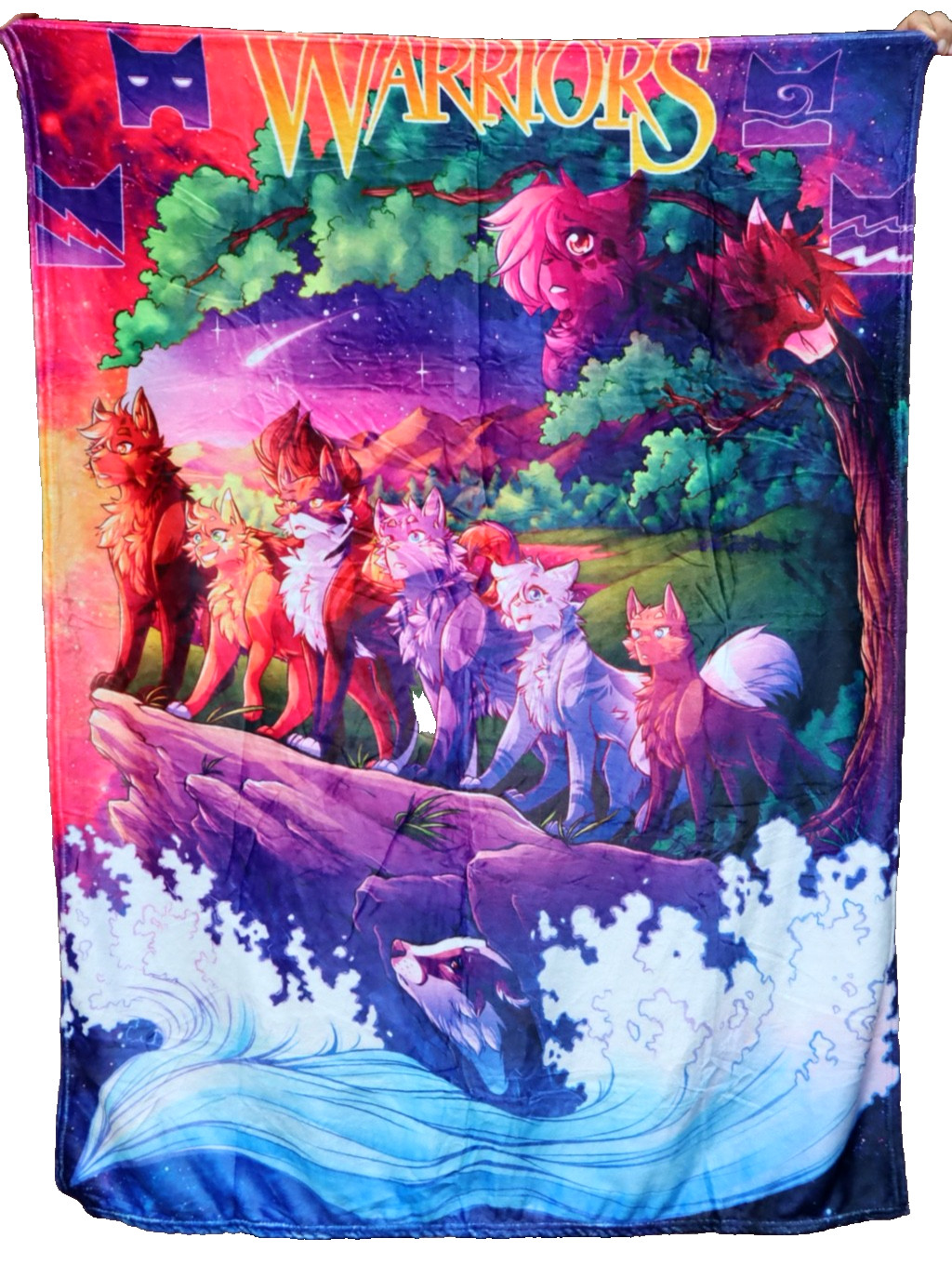 WARRIOR CATS ANIME 50x40 THROW BLANKET ERIN HUNTER JAYFEATHER FIRESTAR BLUESTAR