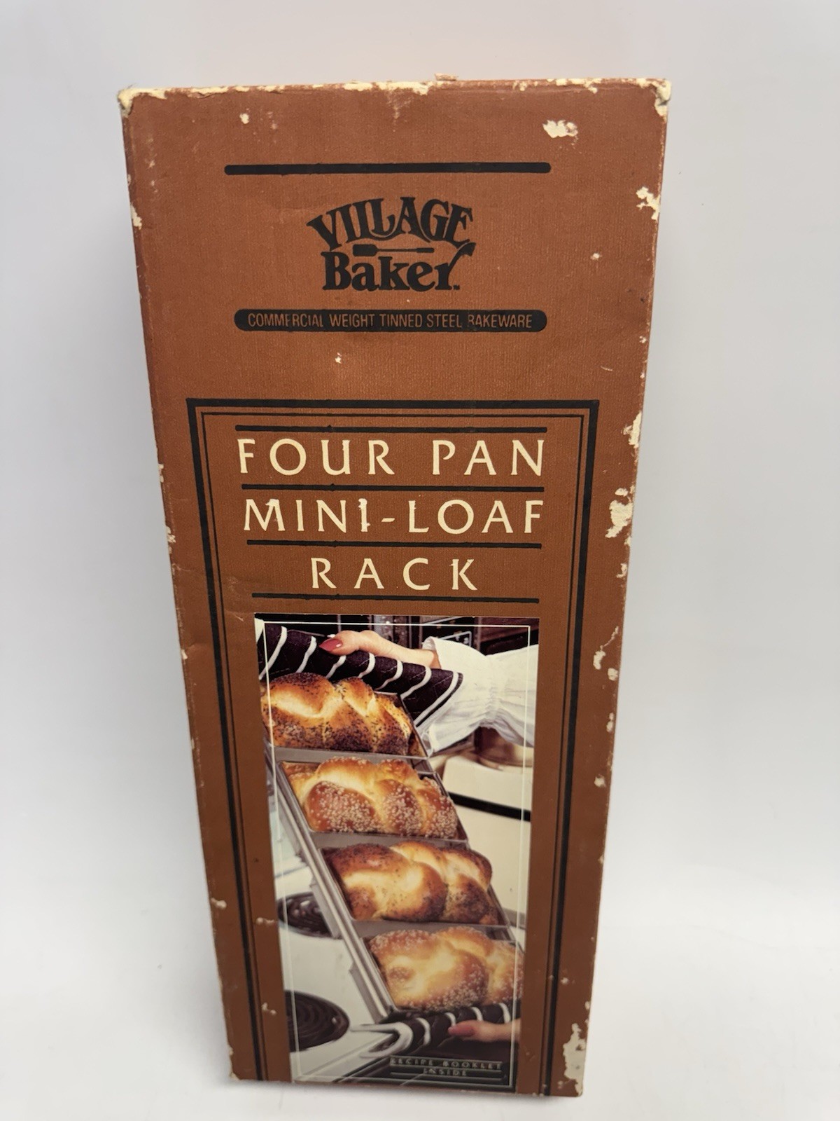 Vintage SEALED PACKAGE Village Baker Four Mini-Loaf Rack  No. 440GB Made in USA