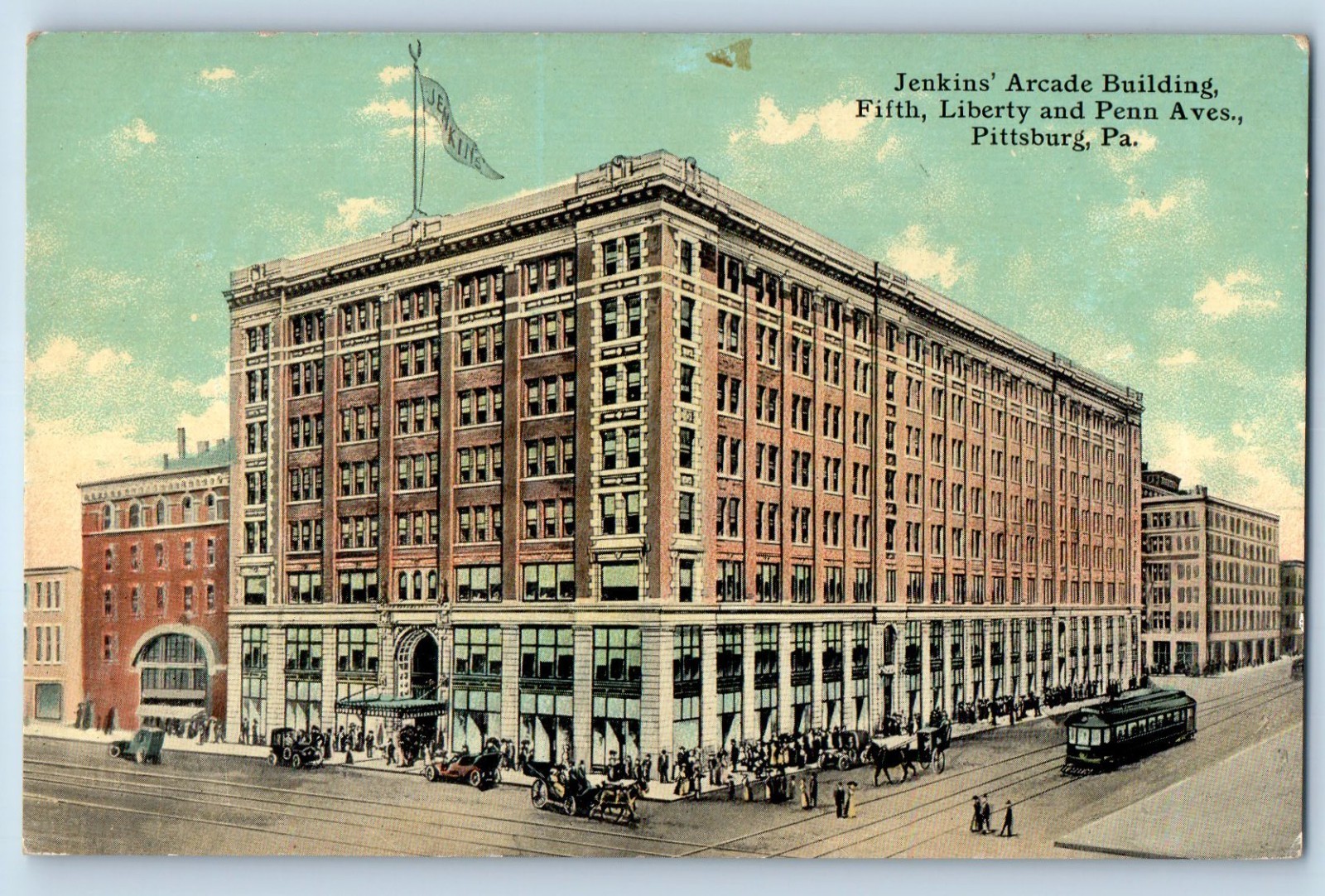 c1910 Pittsburg Pennsylvania Postcard Jenkins Arcade Building Liberty Penn Aves.