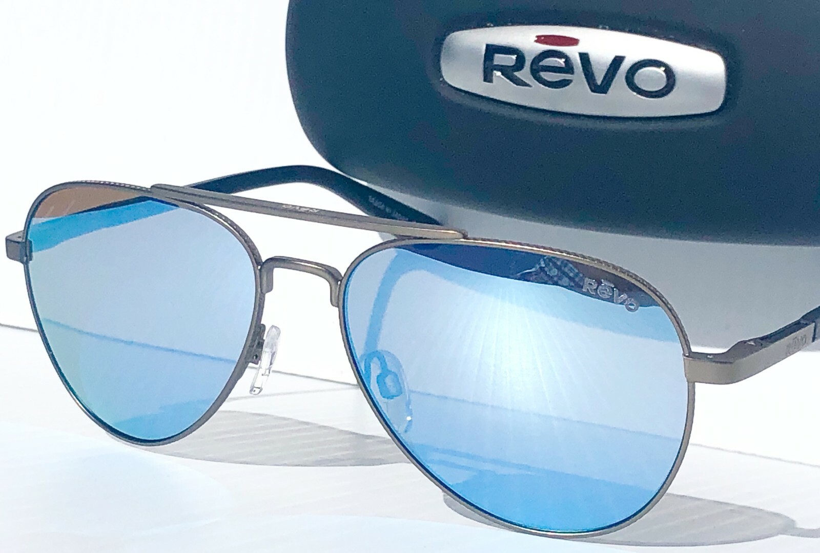 NEW* REVO Raconteur 2 Gunmetal 57mm Aviator Polarized Blue Sunglass 1146 00 BL