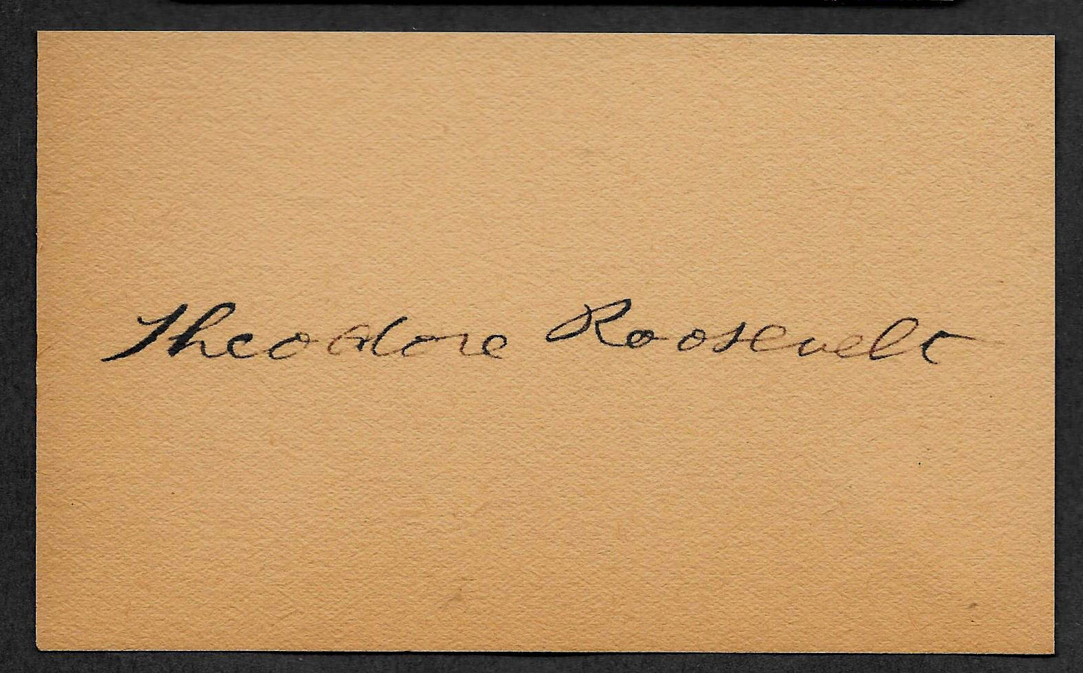 Theodore Teddy Roosevelt Autograph Reprint On Original 1905 3x5 Crd 