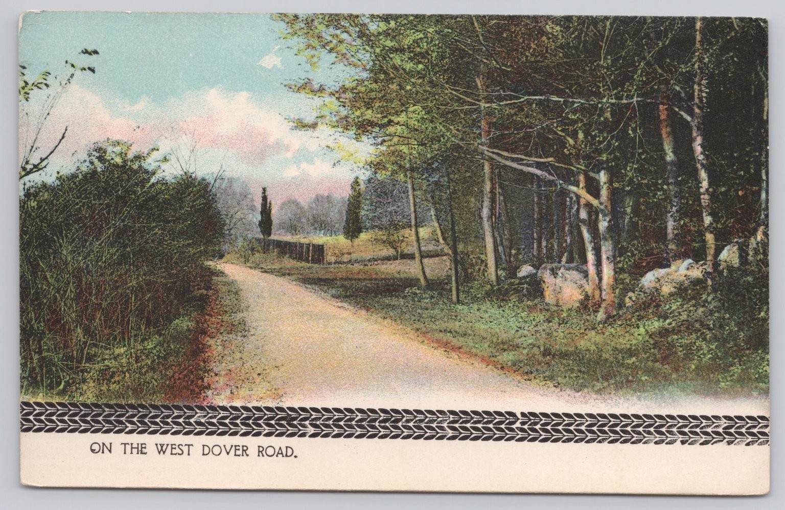 West Dover Road 1912 Postcard The Rotograph Co. Rural Scene Massachusetts