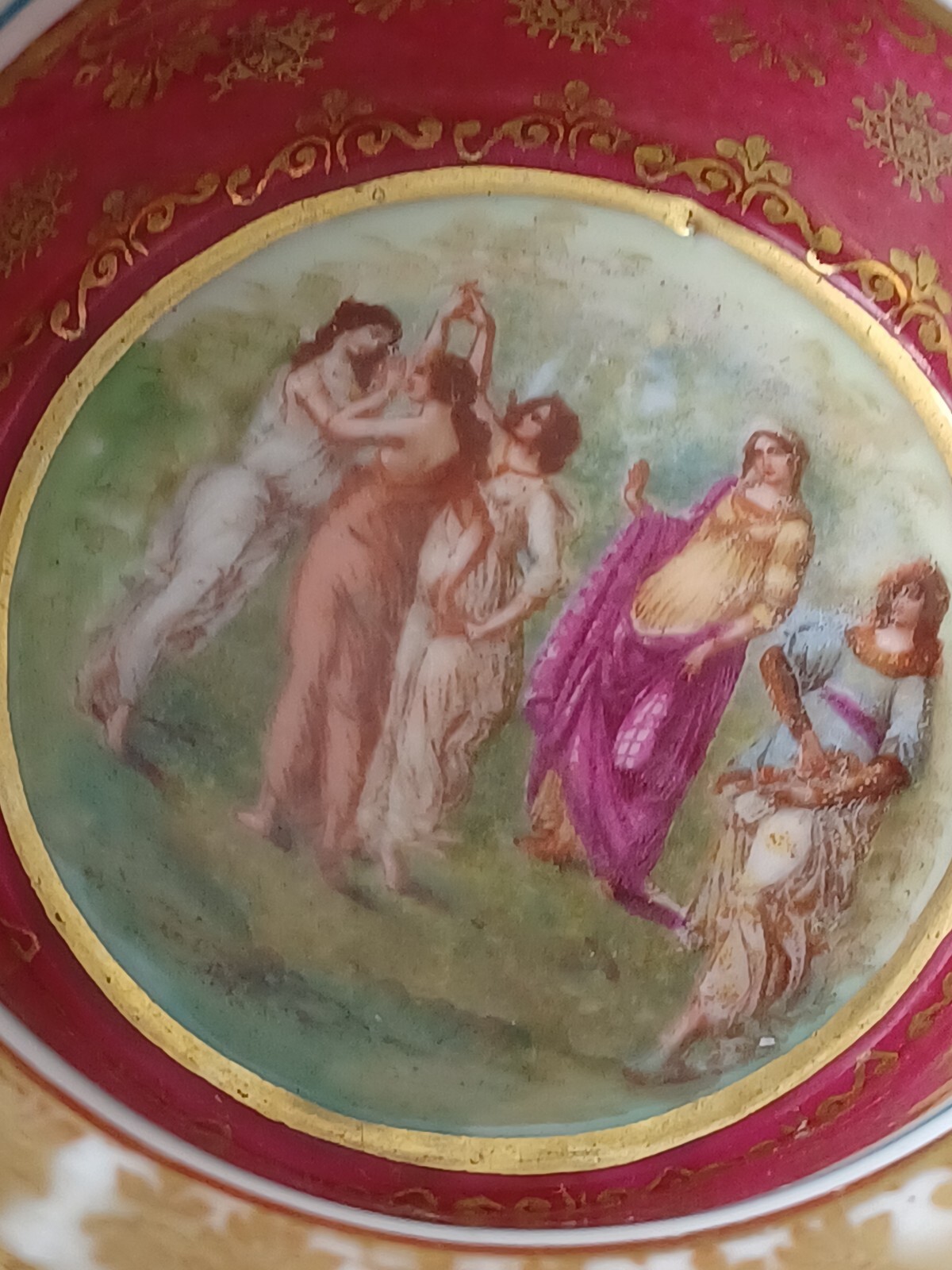 Vintage  2 Pices Austria Porcelain  Handmade Paint W,5 Grace's Gorgeus ⁰5X3 ,1/2