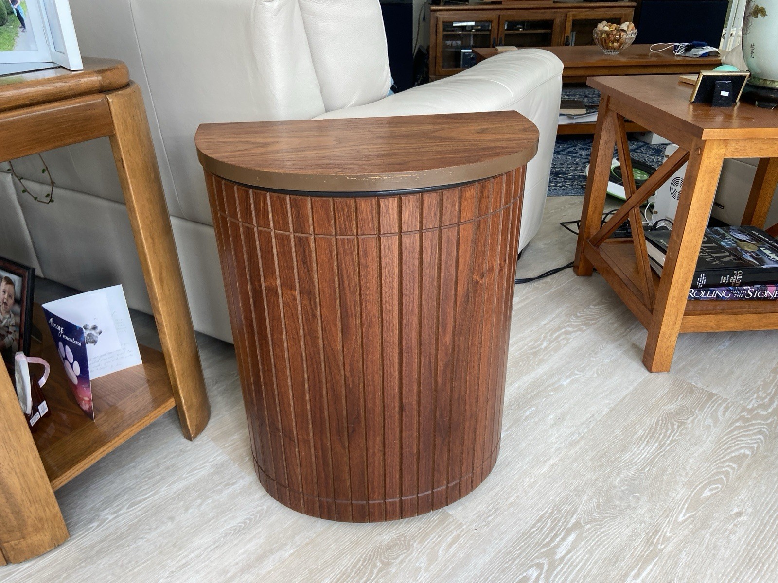 VTG 60s National Products MCM Walnut Wood/Metal Hamper