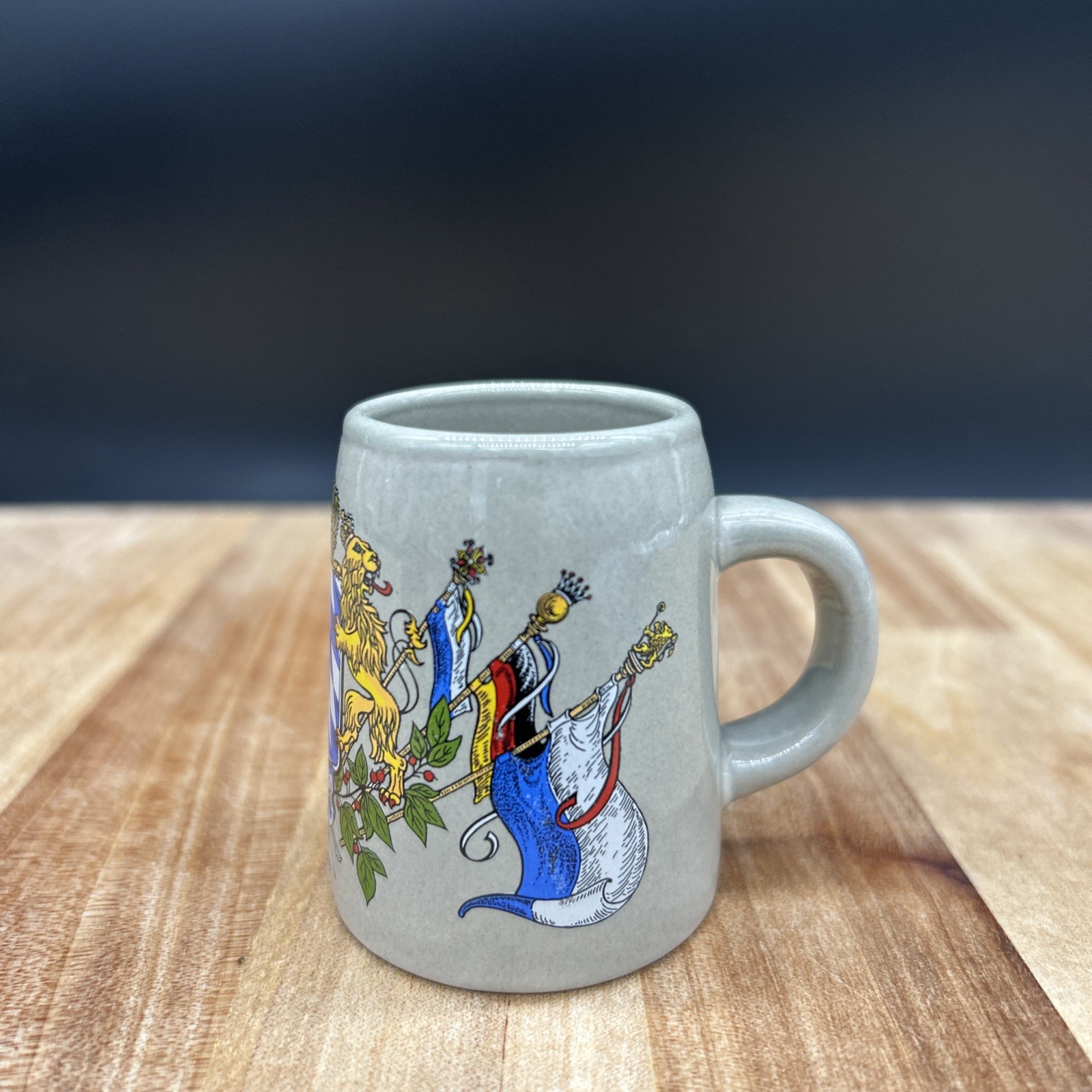 Vintage Miniature Stoneware Bavaria Germany 2.5” Coat Of Arms Mug Vintage Miniature Stoneware Bavaria Germany 2.5” Coat Of Arms Mug