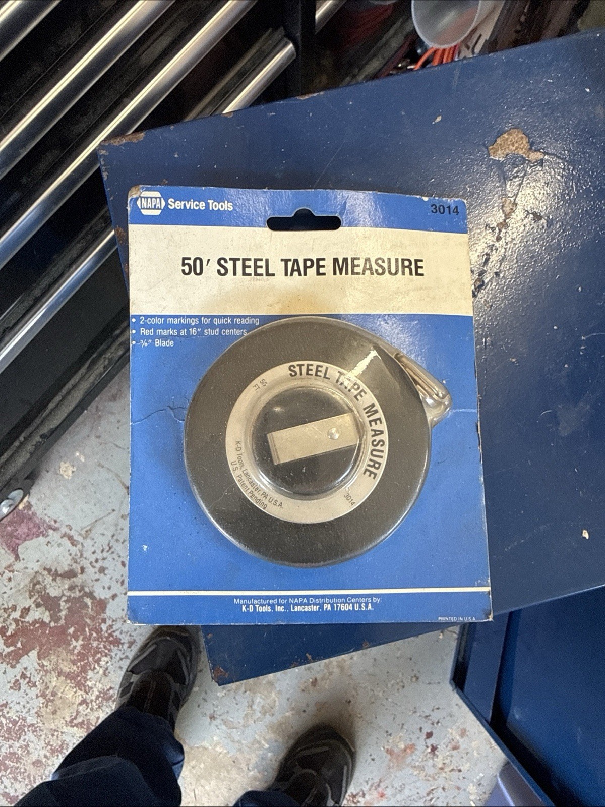 VTG Napa “K-D Tools” 50’ Steel Tape Measure 3014 USA NOS VTG Napa “K-D Tools” 50’ Steel Tape Measure 3014 USA NOS