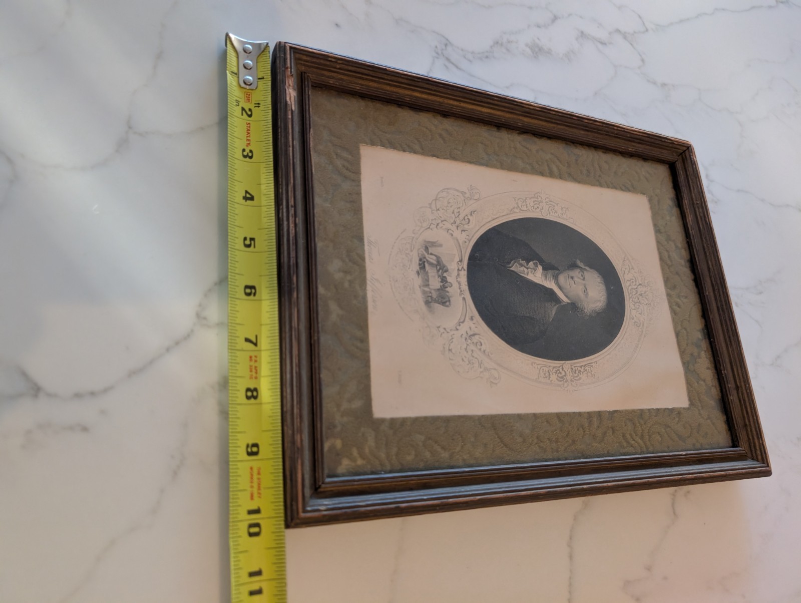 Antique c1870 Thomas Jefferson Steel Engraving Bouch T. Knight Framed Americana
