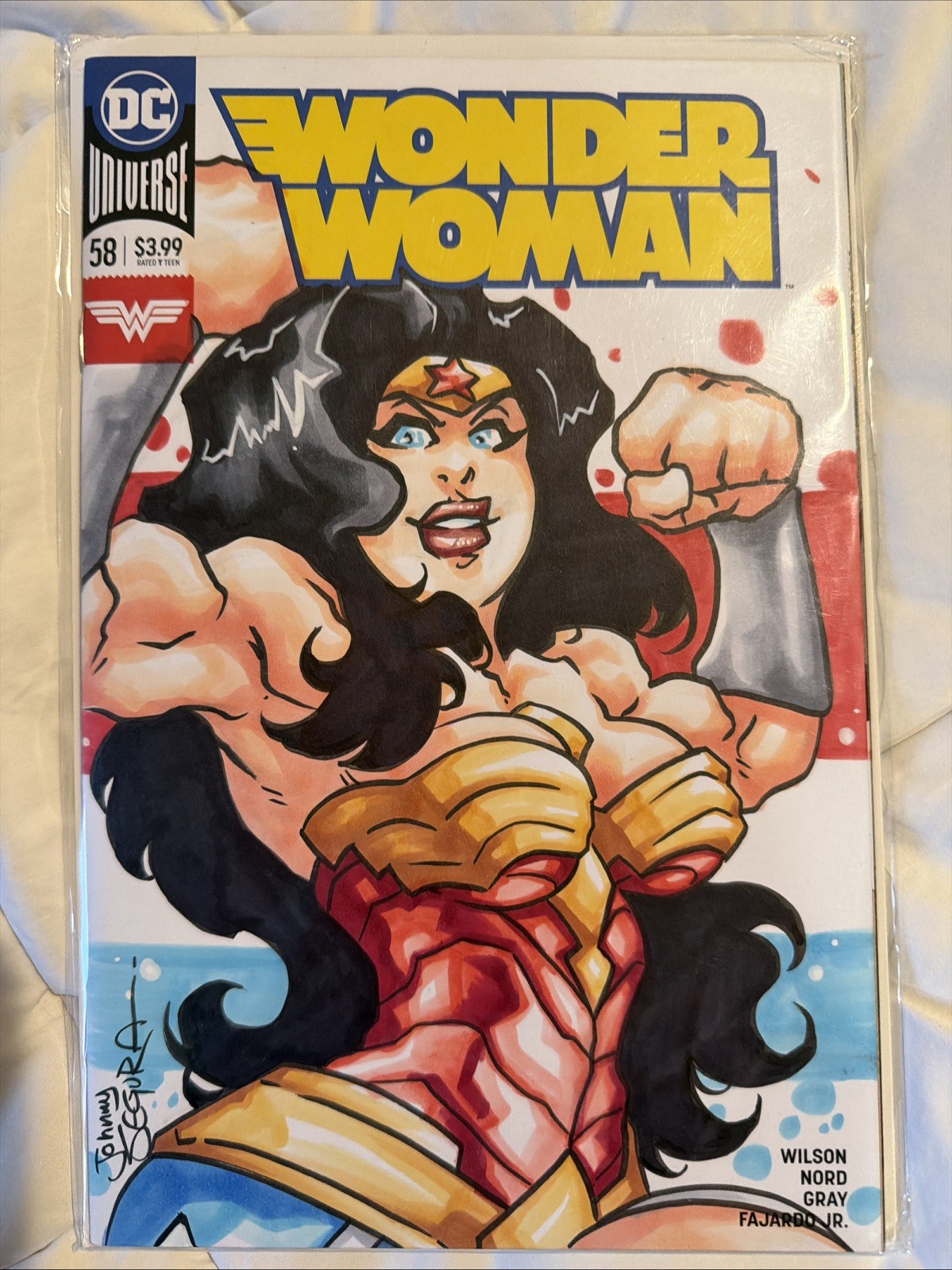 Wonder Woman #58 sketch cover by Johnny Segura III 1/1