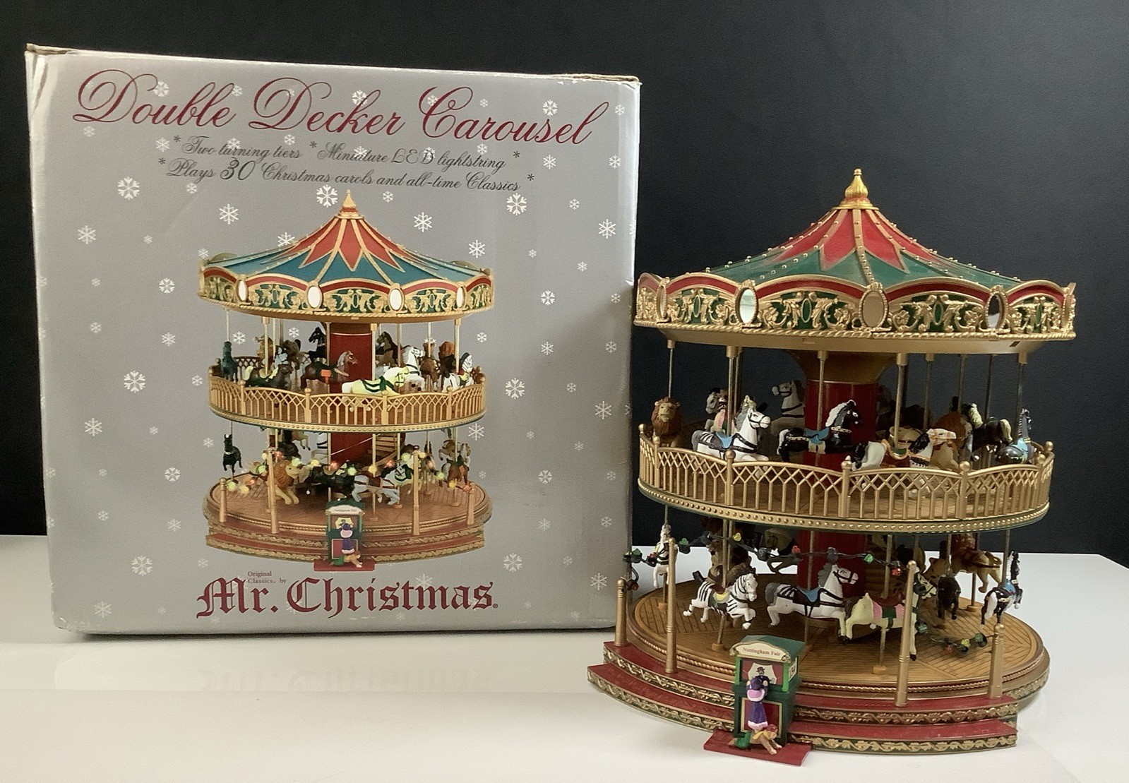 Mr. Christmas 2005 Double Decker Carousel 30 Musical Carols & Lights -Video