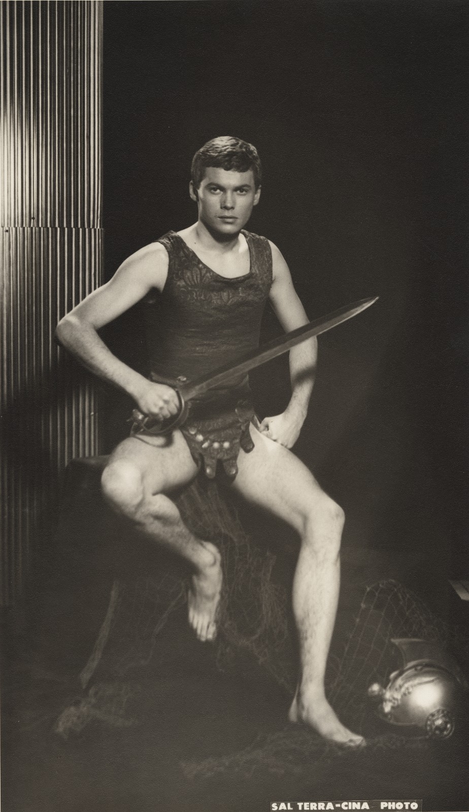 c. 1950's Man in Roman Uniform and Sword Large Photograph by SAL TERRACINA