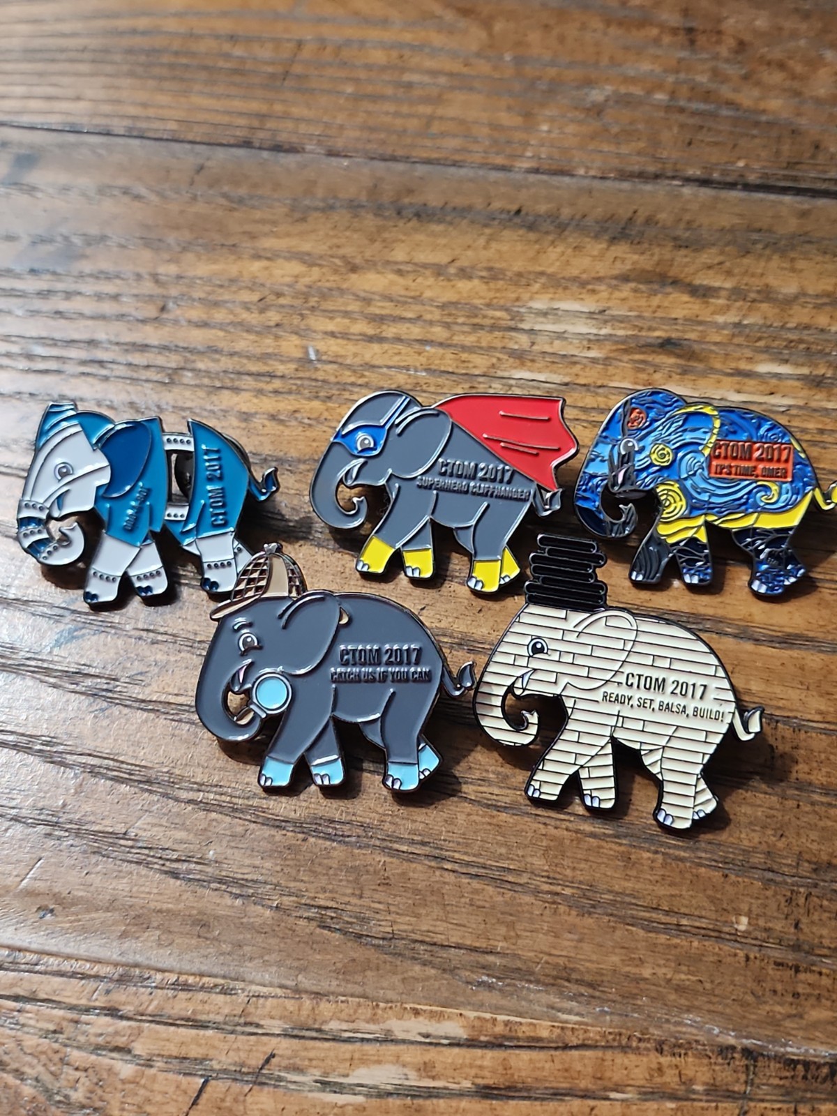2017 Connecticut Odyssey Of The Mind OOTM 5 Piece Elephant World Finals Pin Set 2017 Connecticut Odyssey Of The Mind OOTM 5 Piece Elephant World Finals Pin Set