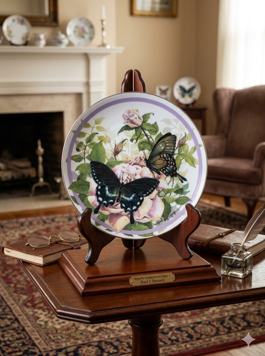 Hamilton Collection Spicebush Swallowtail Butterfly Garden Plate Paul Sweany '86