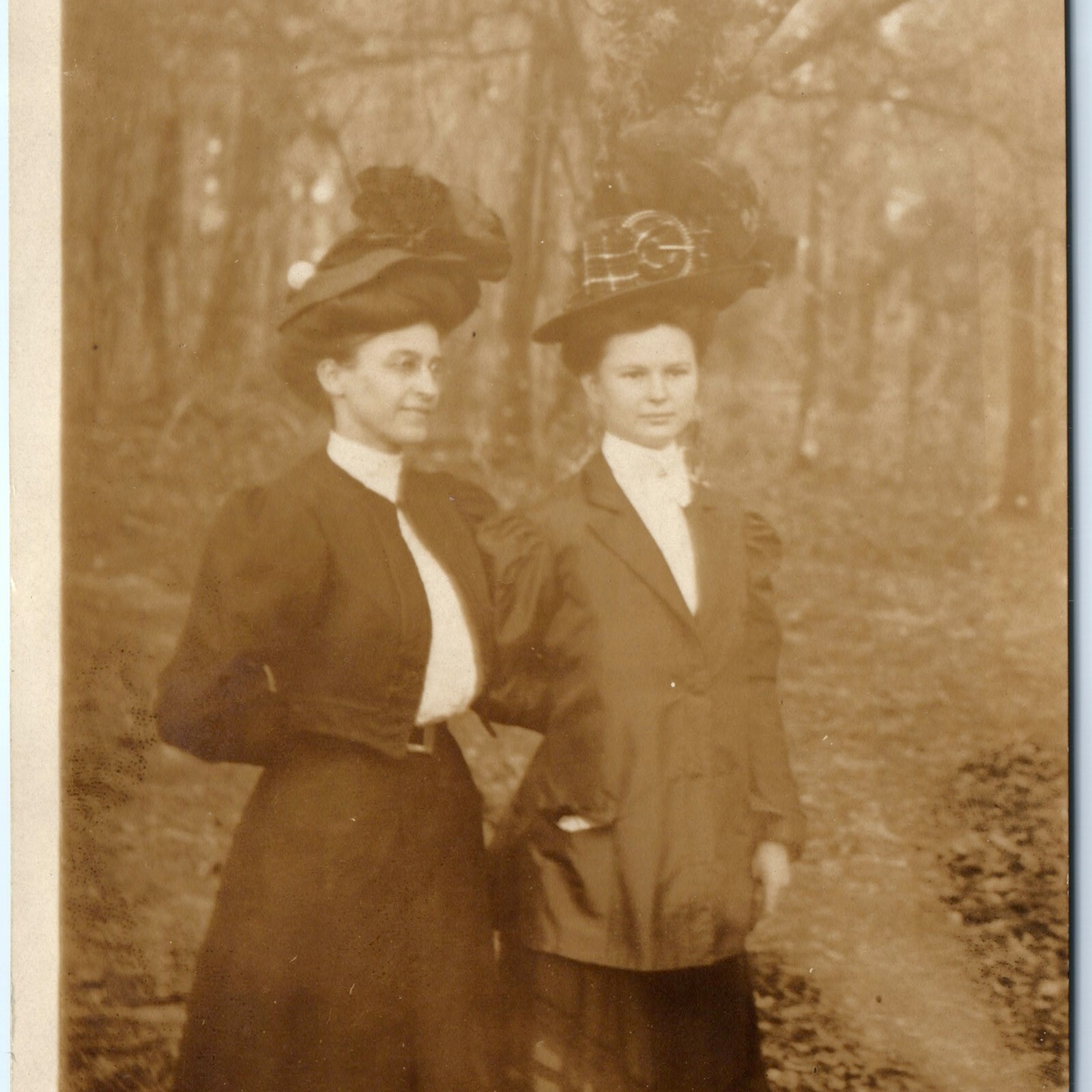 c1910s Mae & Ethel C Bingham RPPC Postcard Edwardian Women Fashion Hats Florida