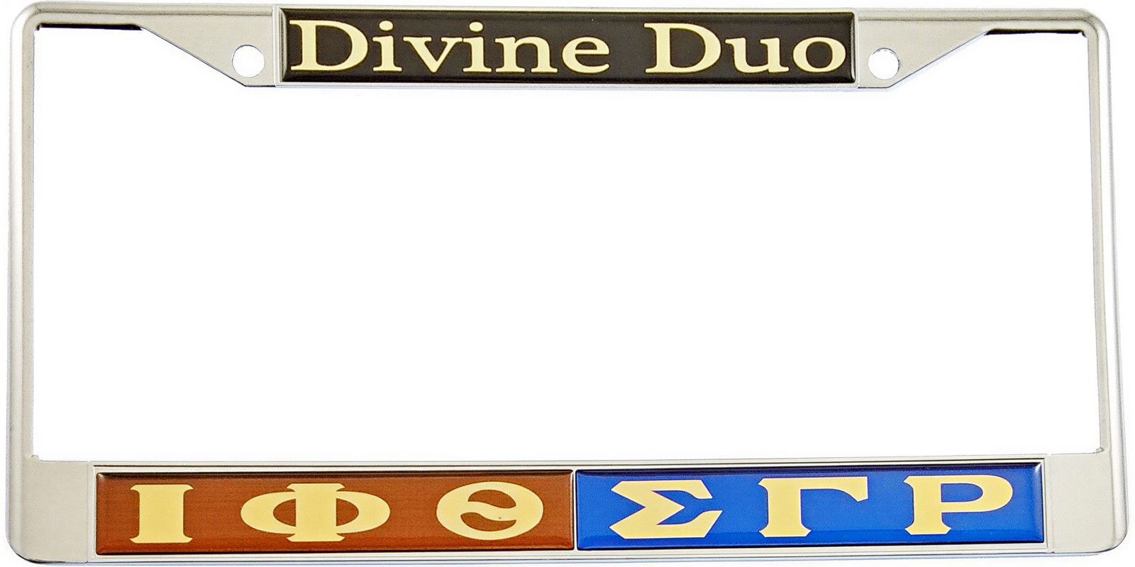 Iota Phi Theta + Sigma Gamma/&Gamma; Rho Split Divine Duo License Plate Frame...