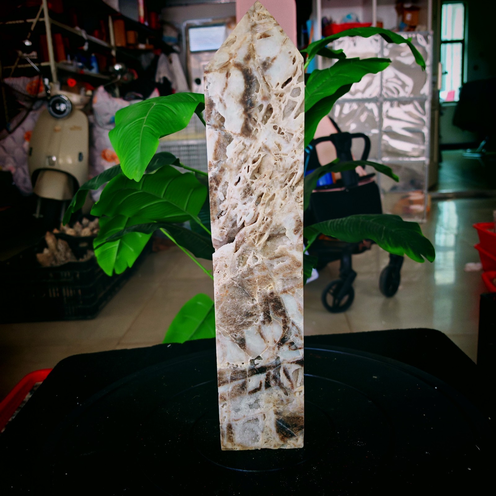 5.72LB Natural sphalerite crystal specimen tower 2.6kg