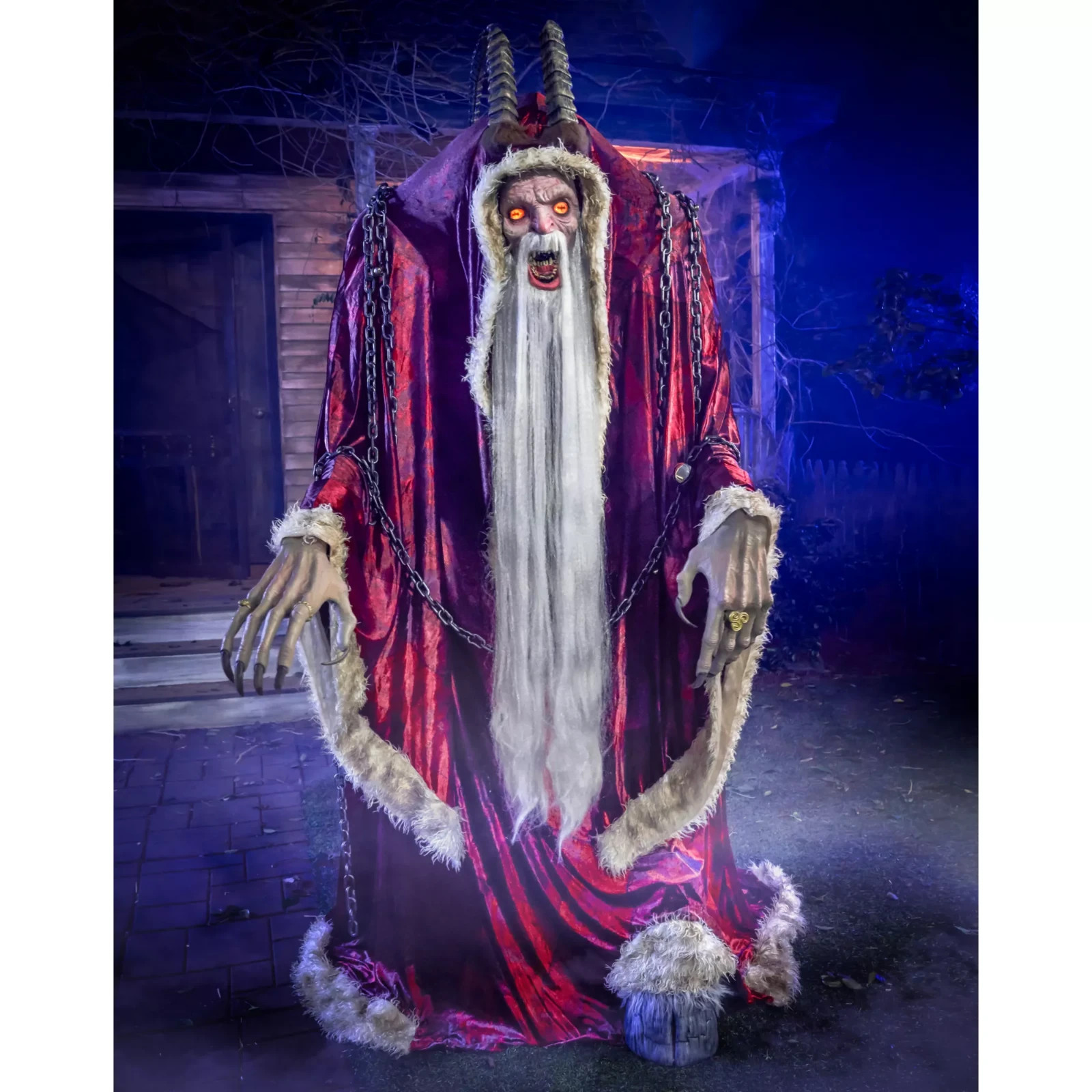 7 FT 3 IN ANIMATED CHRISTMAS KRAMPUS HALLOWEEN ANIMATRONIC PROP