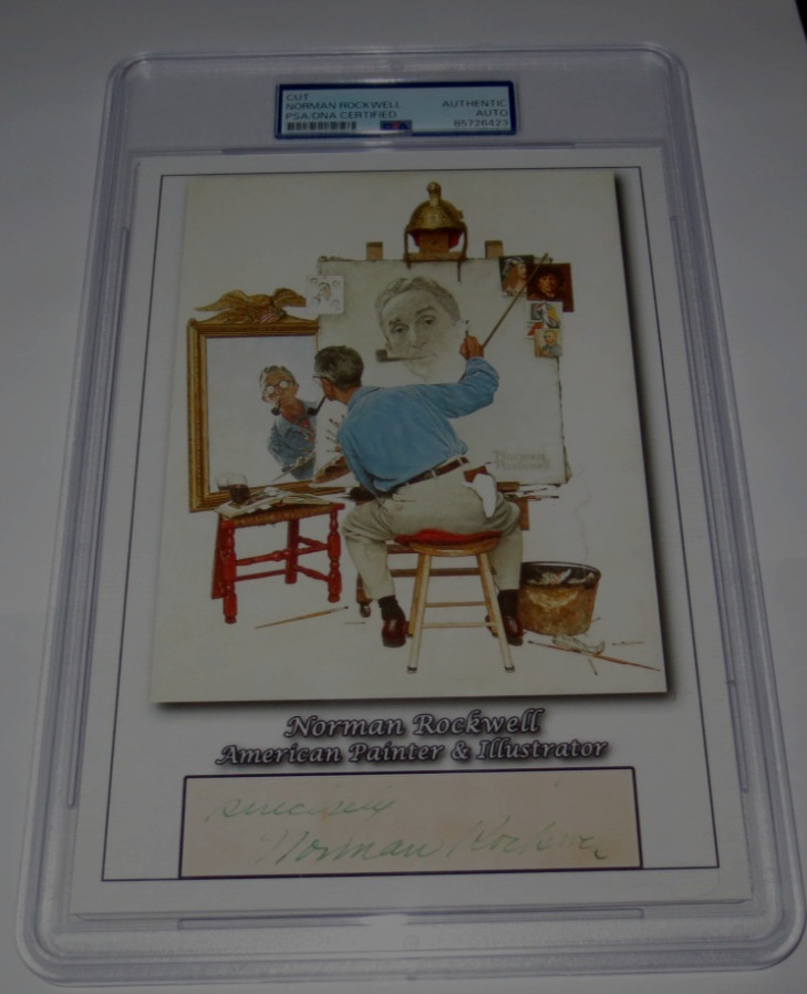 Norman Rockwell signed autographed PSA DNA custom 5x7 Saturday Evening Post