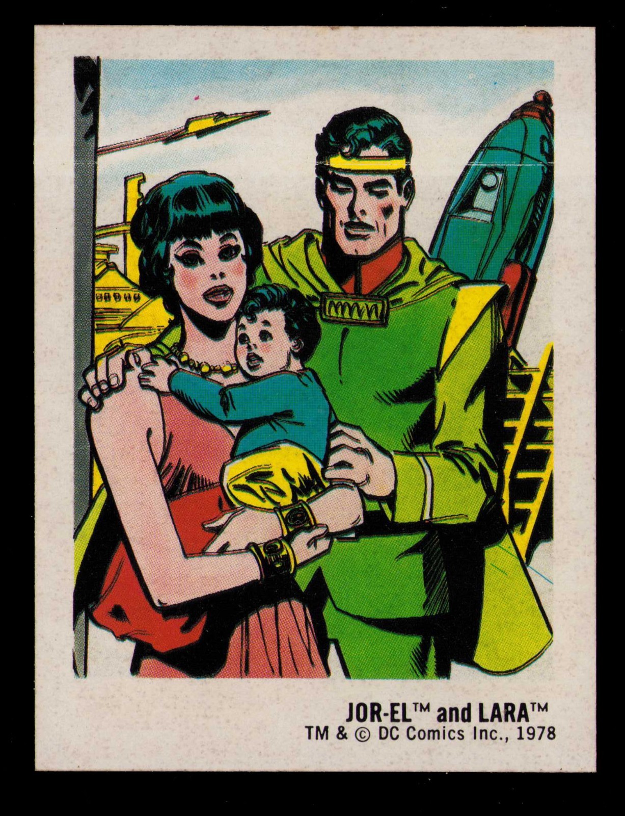 1978 ORIGINAL Tastee DC Comics Superheroes Stickers JOR-EL & LARA Card 7 of 30