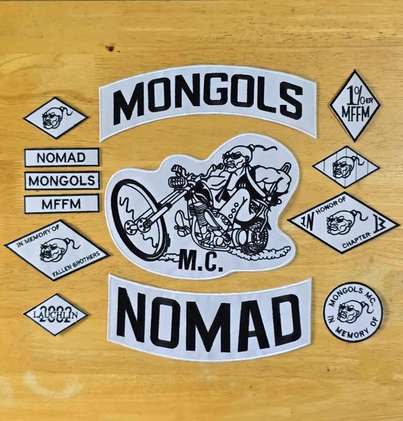 Mongols MC Patch Set Nomad 1% MFFM Genghis Rider Fallen Brothers Embroidered Mongols MC Patch Set Nomad 1% MFFM Genghis Rider Fallen Brothers Embroidered