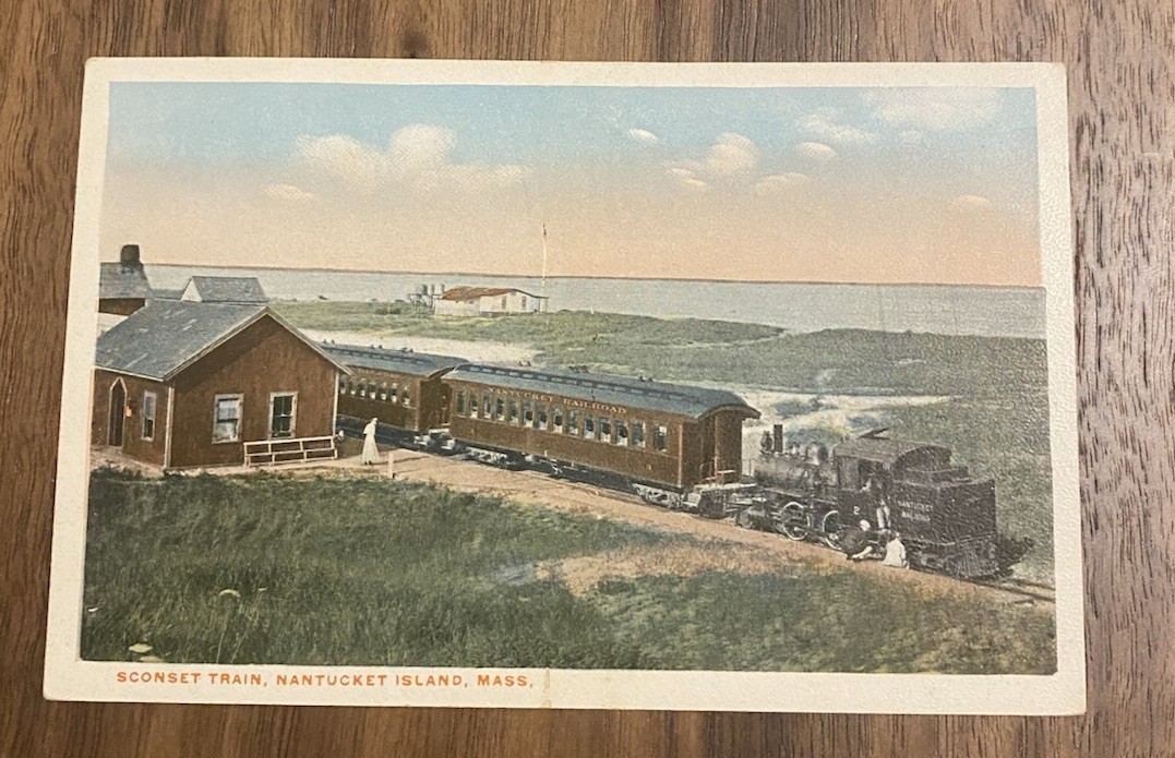 Sconset Limited Nantucket Massachusetts Railroad Train Sconset Vintage Postcard
