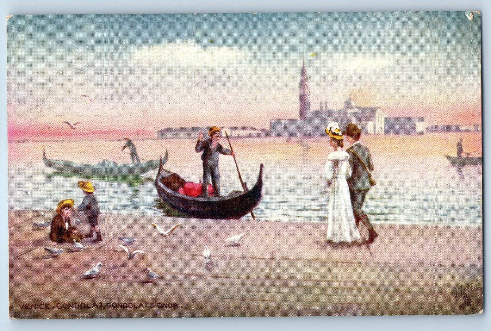 c1910\'s Venice Gondola Gondola Signor Italy Oilette Tuck Antique Postcard c1910\'s Venice Gondola Gondola Signor Italy Oilette Tuck Antique Postcard