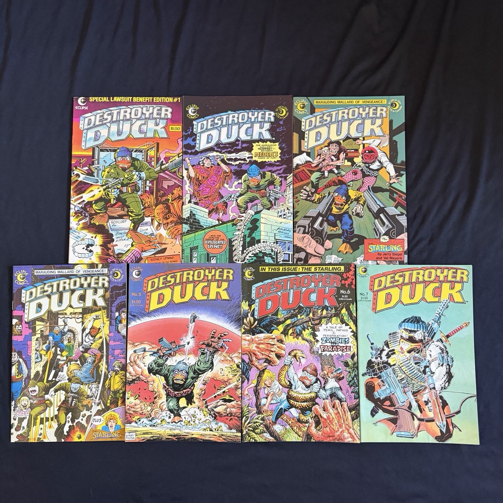 Eclipse Comics DESTROYER DUCK #1-7 Complete Series 1st GROO Jack Kirby 1982