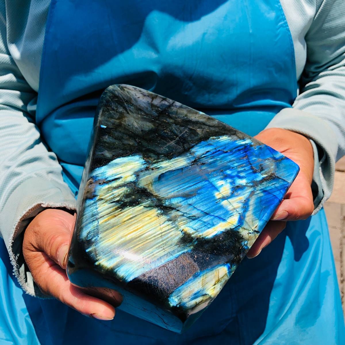 5.3LB Natural Polished Labradorite Freeform Specimen Iridescent Flash decor