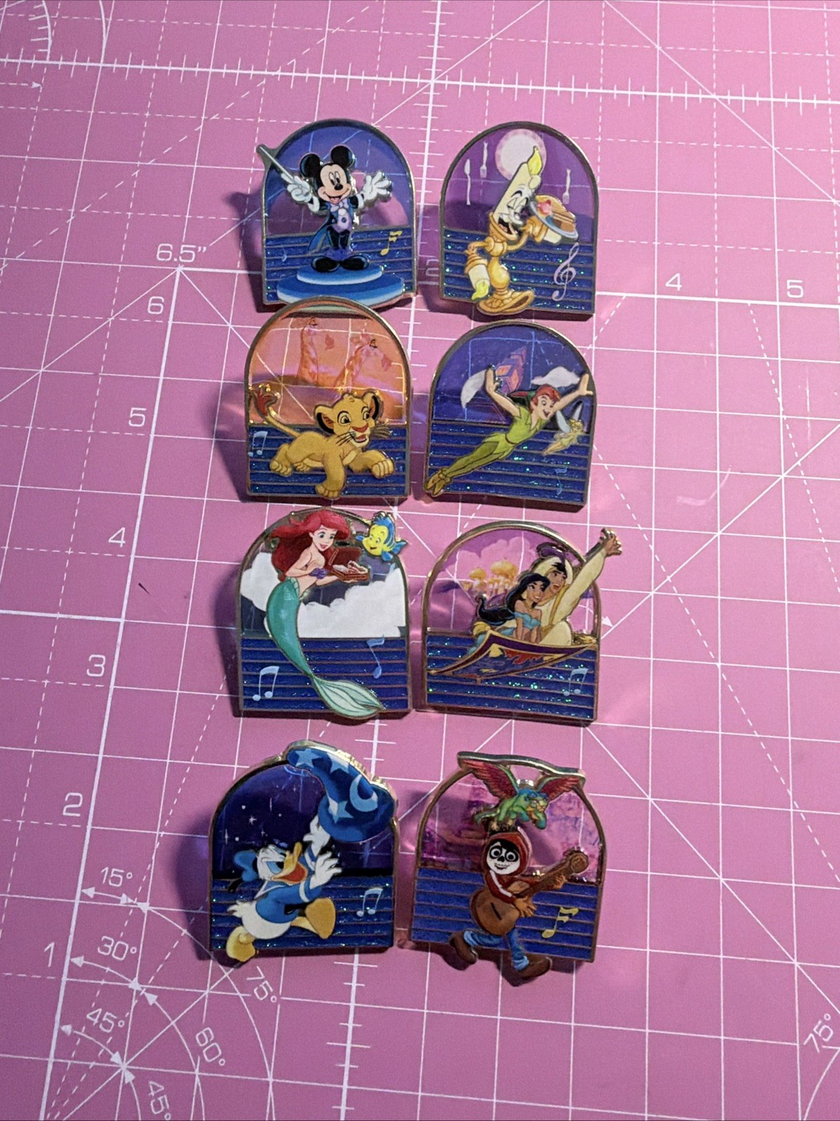 Hong Kong Disneyland PhilHarmagic Mystery Pin Full Set Of 8 Disney Pin