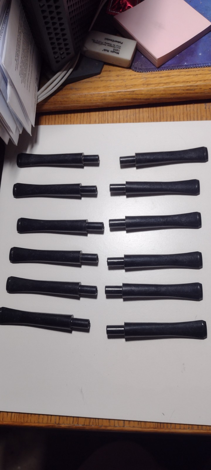 Lot of 12 plastic Stems Bits Mouth Pieces 12 plastic 8.8mm x 14mm x 3