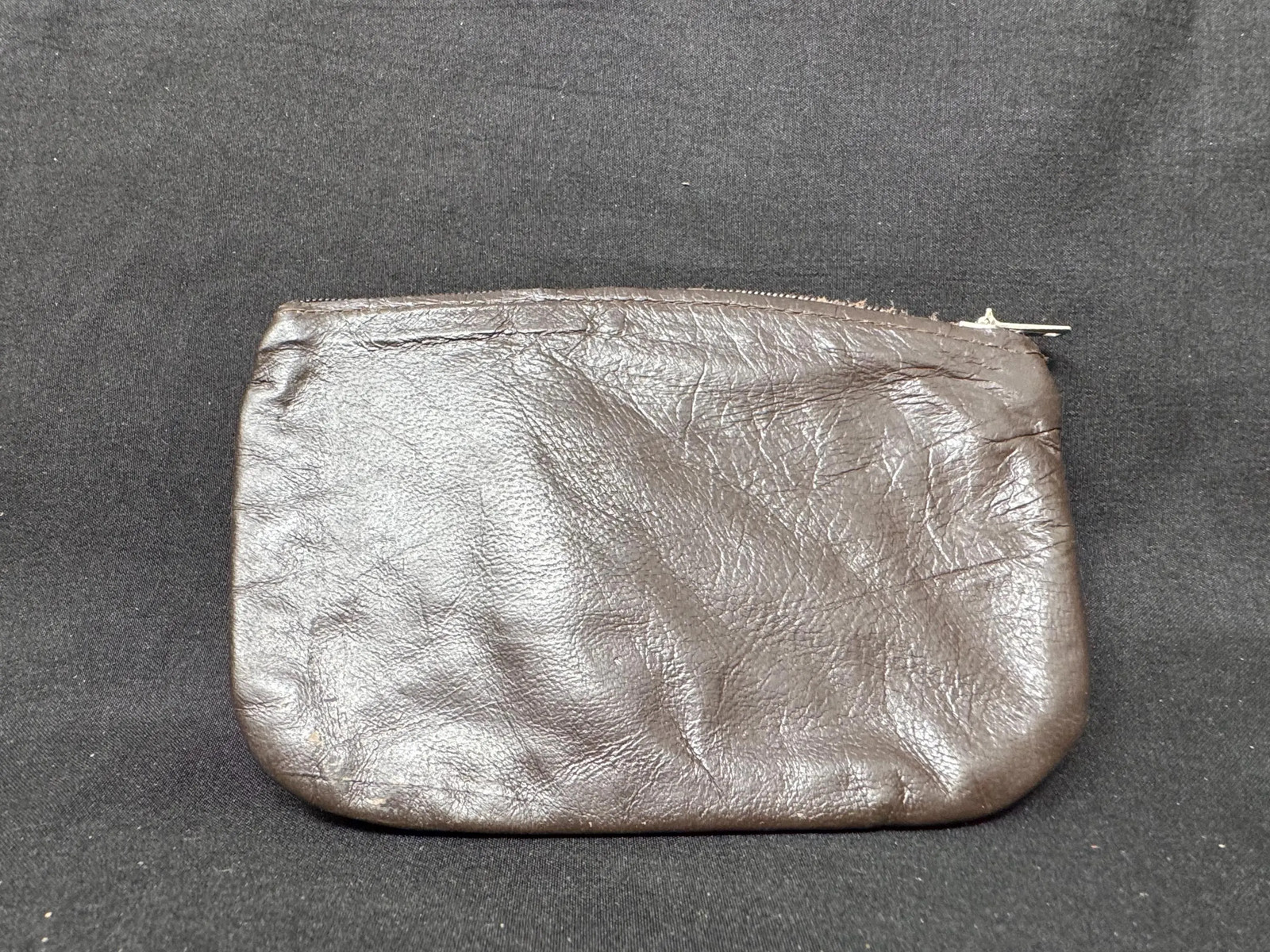 Vintage German Minimalist Leather Tobacco Pouch | Smooth Coffee Brown | Estate