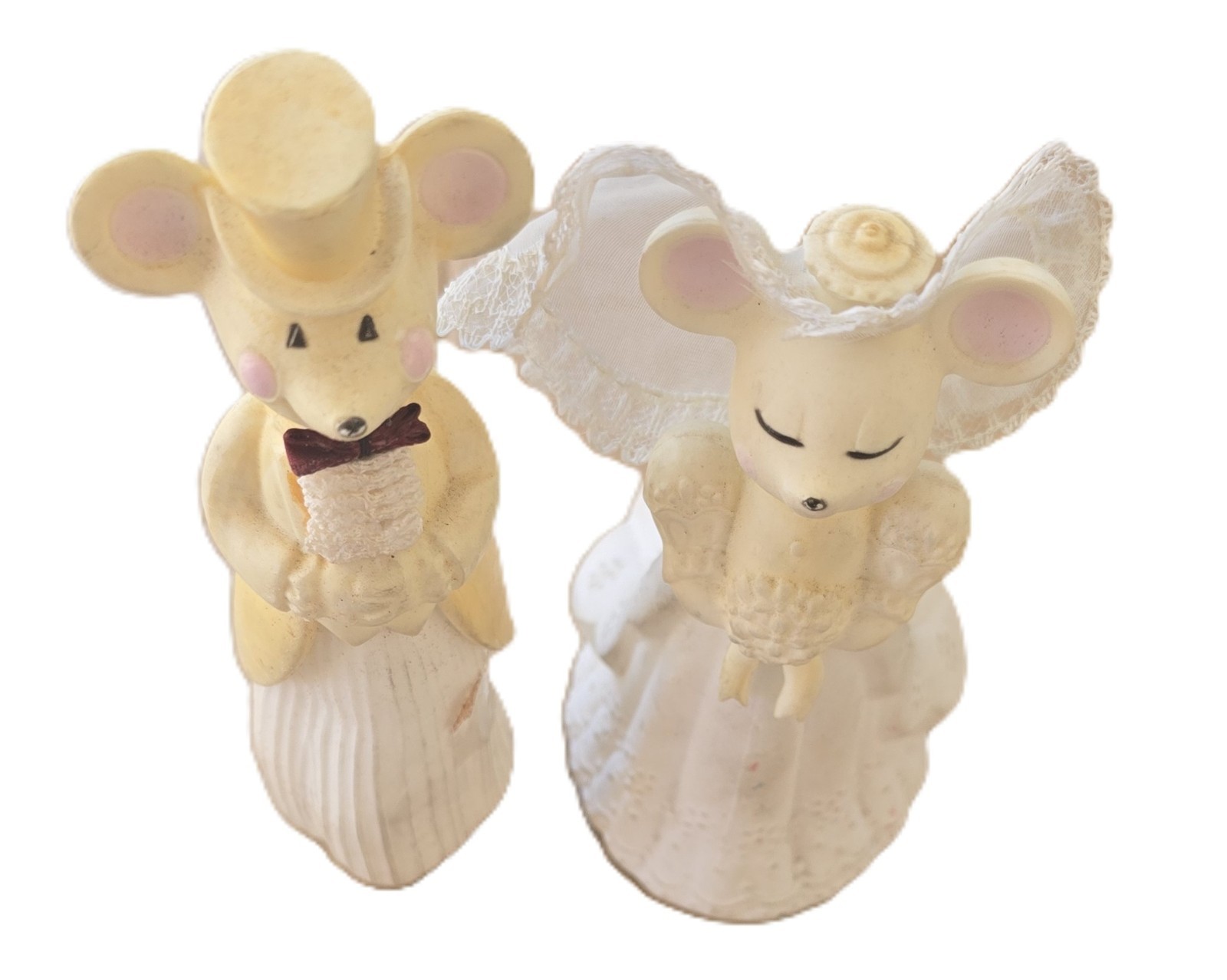 Vintage Avon Church Mouse Bride & Groom 50ml Cologne Bottles Pretty Peach Pair