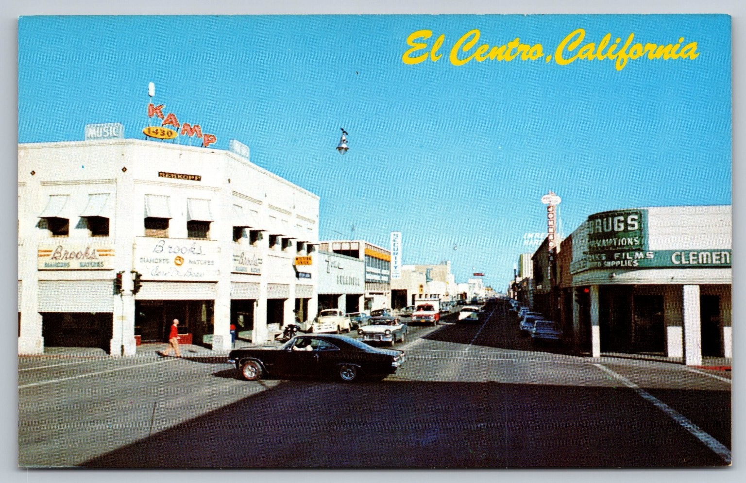 1960\'s Postcard El Centro Imperial County California Main Street Hard to find