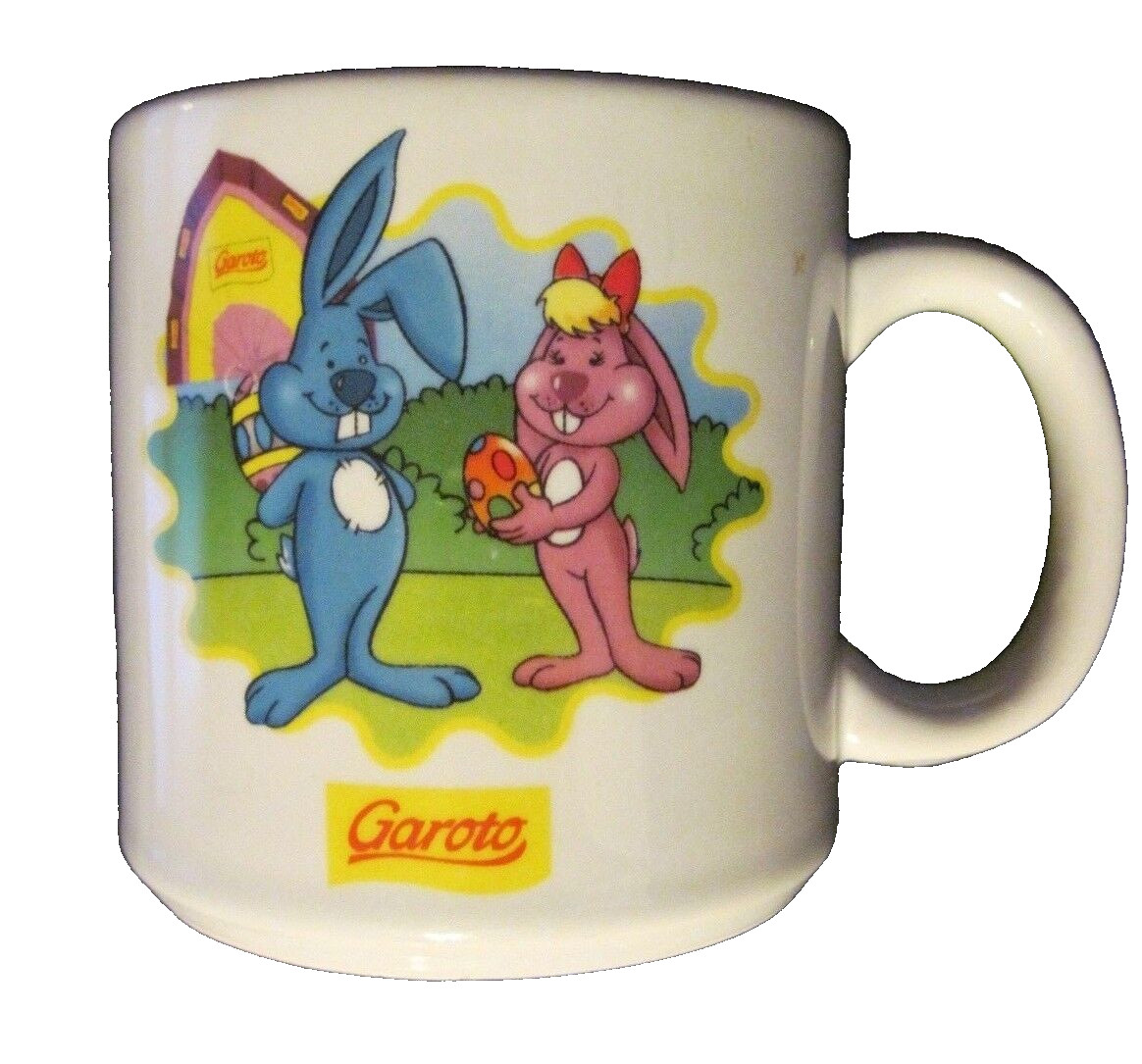 GAROTO Brazillian Candy Rabbits/Bunnies Ceramic Coffee Mug Cup Oxford RARE